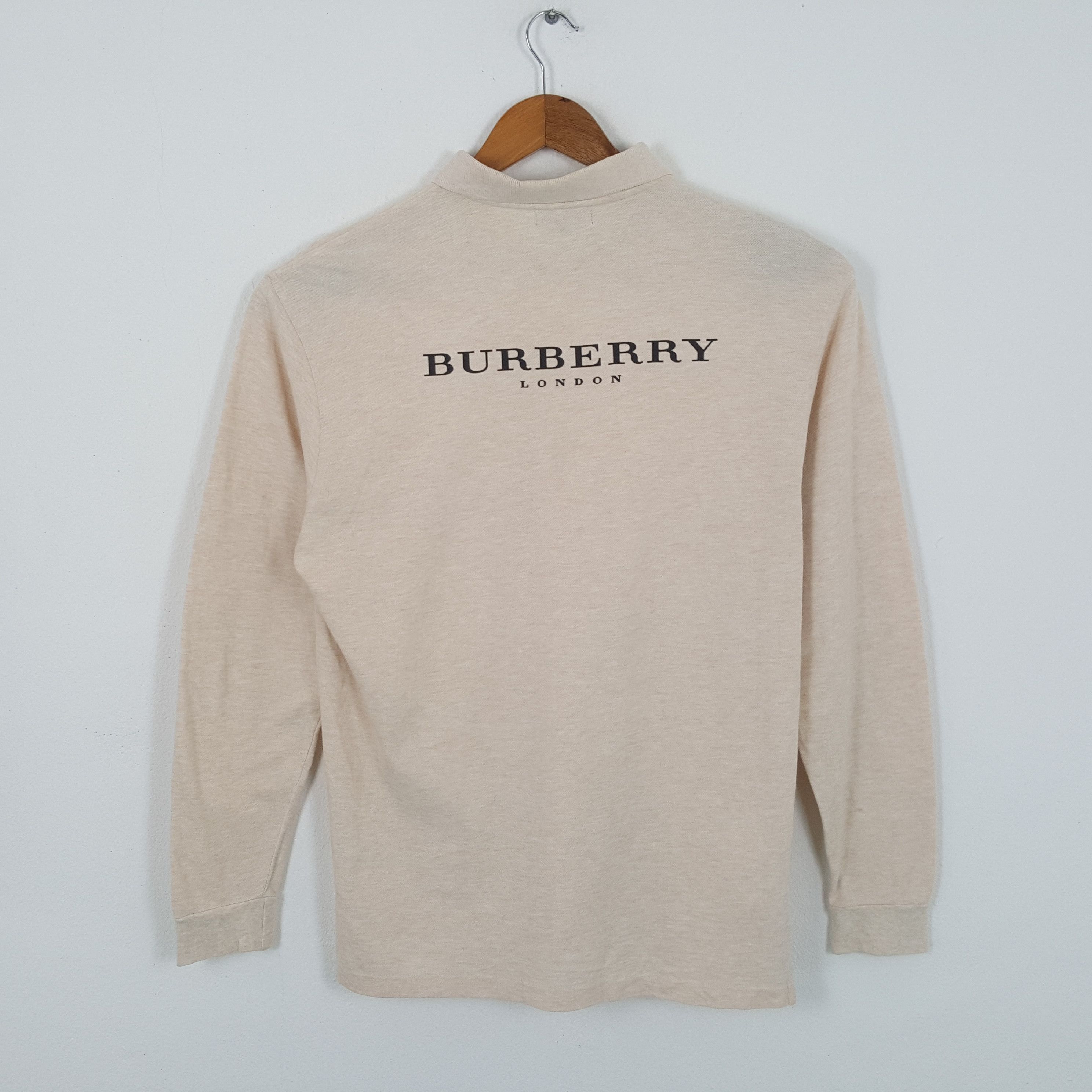 Burberry × Vintage Vintage BURBERRY LONDON Luxury Brand Long Sleeve Polos Size US L / EU 52-54 / 3 - 1 Thumbnail