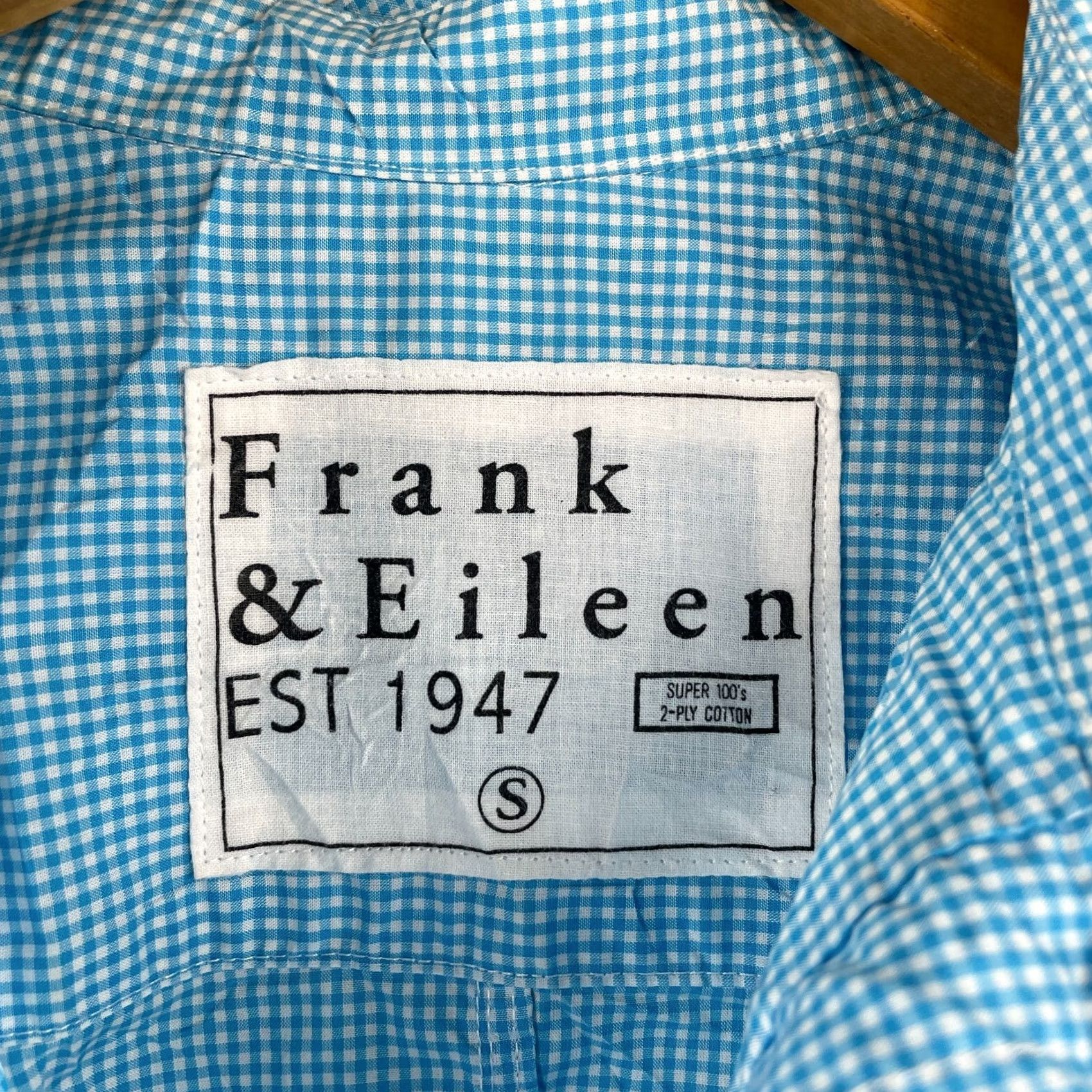 Frank & Eileen Frank & Eileen Barry Shirt Gingham Blue White XS S Classic Womens Button Cuff Long Sleeve 100% Cotton Lightweight Check Pattern Vintage: No Size S / US 4 / IT 40 - 5 Thumbnail