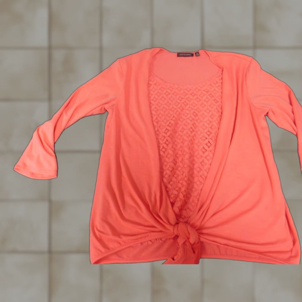 Vintage Notations Blouse Shirt Womens Small pink stretch lined layer Casual Floral Crew Neck Pullover Short Sleeve Regular Black - Size S / US 4 / IT 40 - 1 Thumbnail