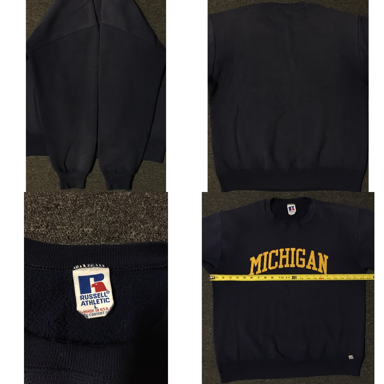 Russell Athletic Vtg 90s Russell Michigan University Faded Spellout Sweatshirt M Track Grunge PE Size US M / EU 48-50 / 2 - 8 Thumbnail