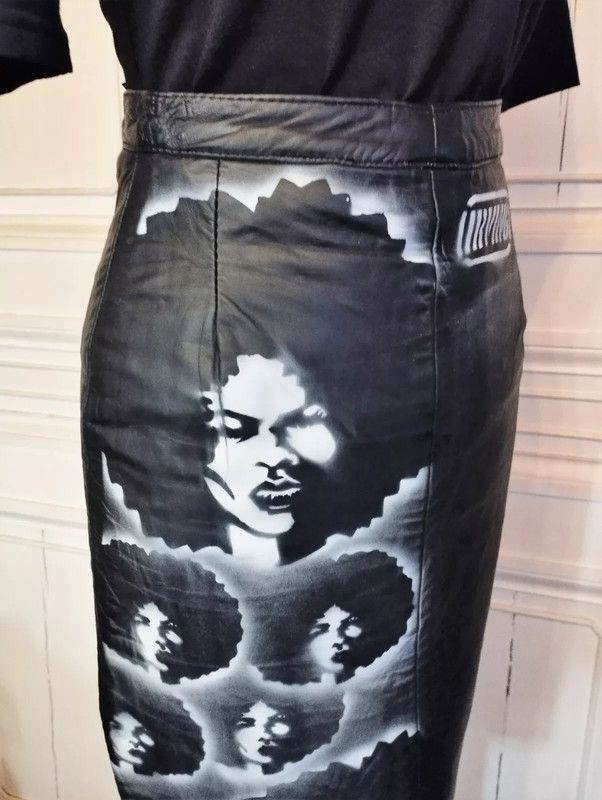 Designer Irving Jupe Createur Cuir T 32 Size 24" / US 00 / IT 34 - 6 Thumbnail