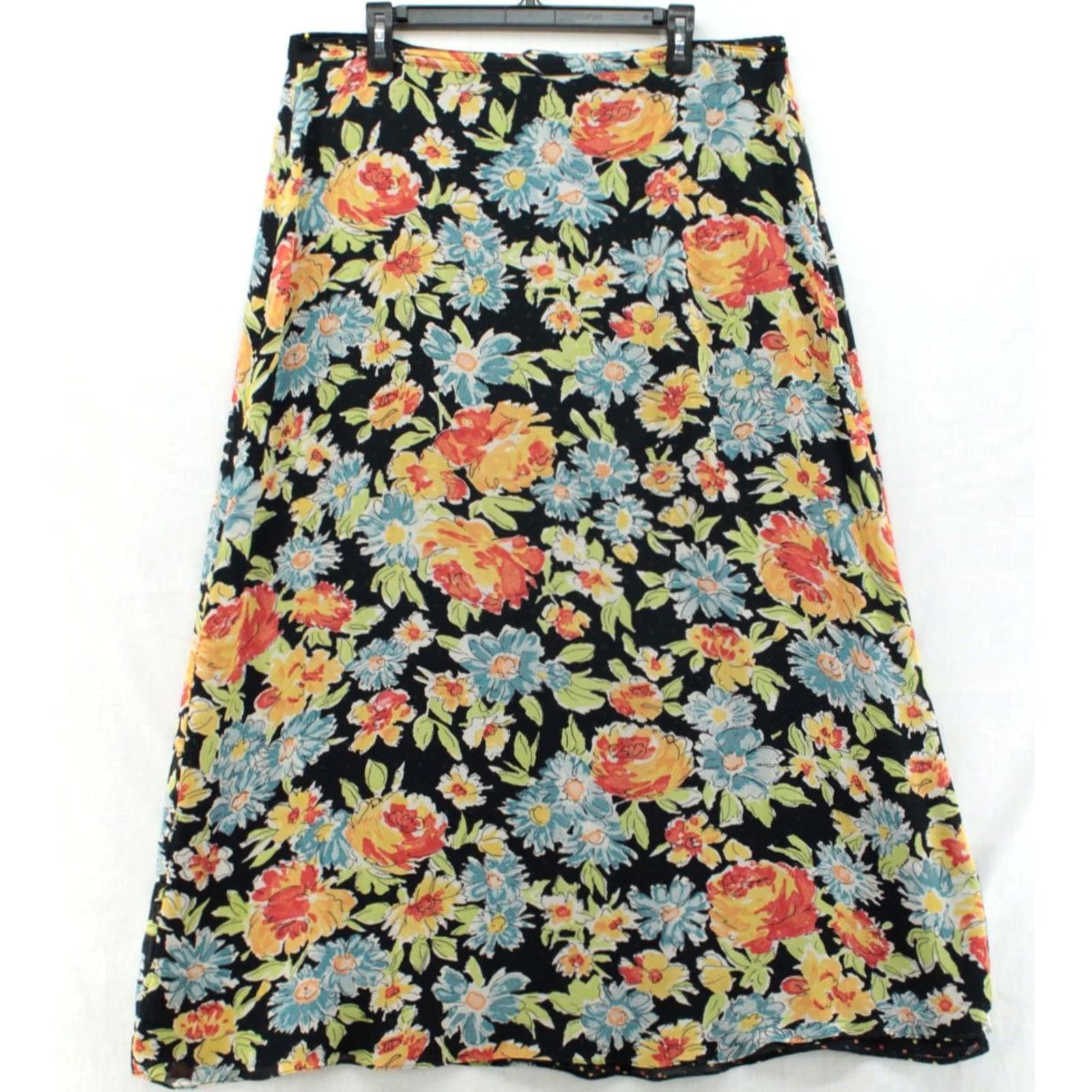 Vintage VINTAGE Ali Miles Maxi Skirt Womens 16 Reversable Boho Floral Polka Dots Witchy Summer Skirt Womens - Size 38" / US 16 / IT 52 - 4 Thumbnail