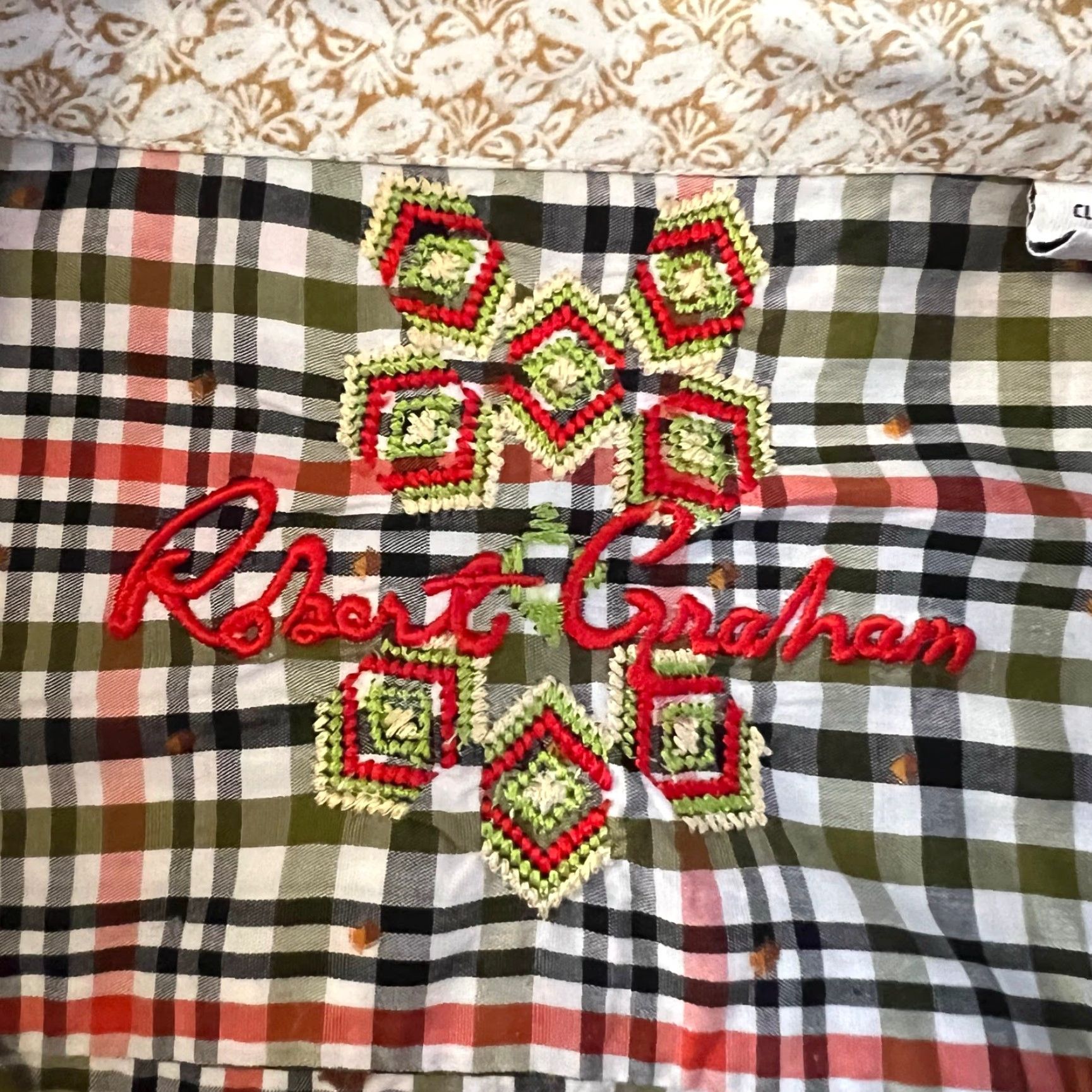 Robert Graham Robert Graham Shirt Mens Medium Plaid Flip Cuff Button Up Long Sleeve Red M Regular Men Size US M / EU 48-50 / 2 - 7 Thumbnail