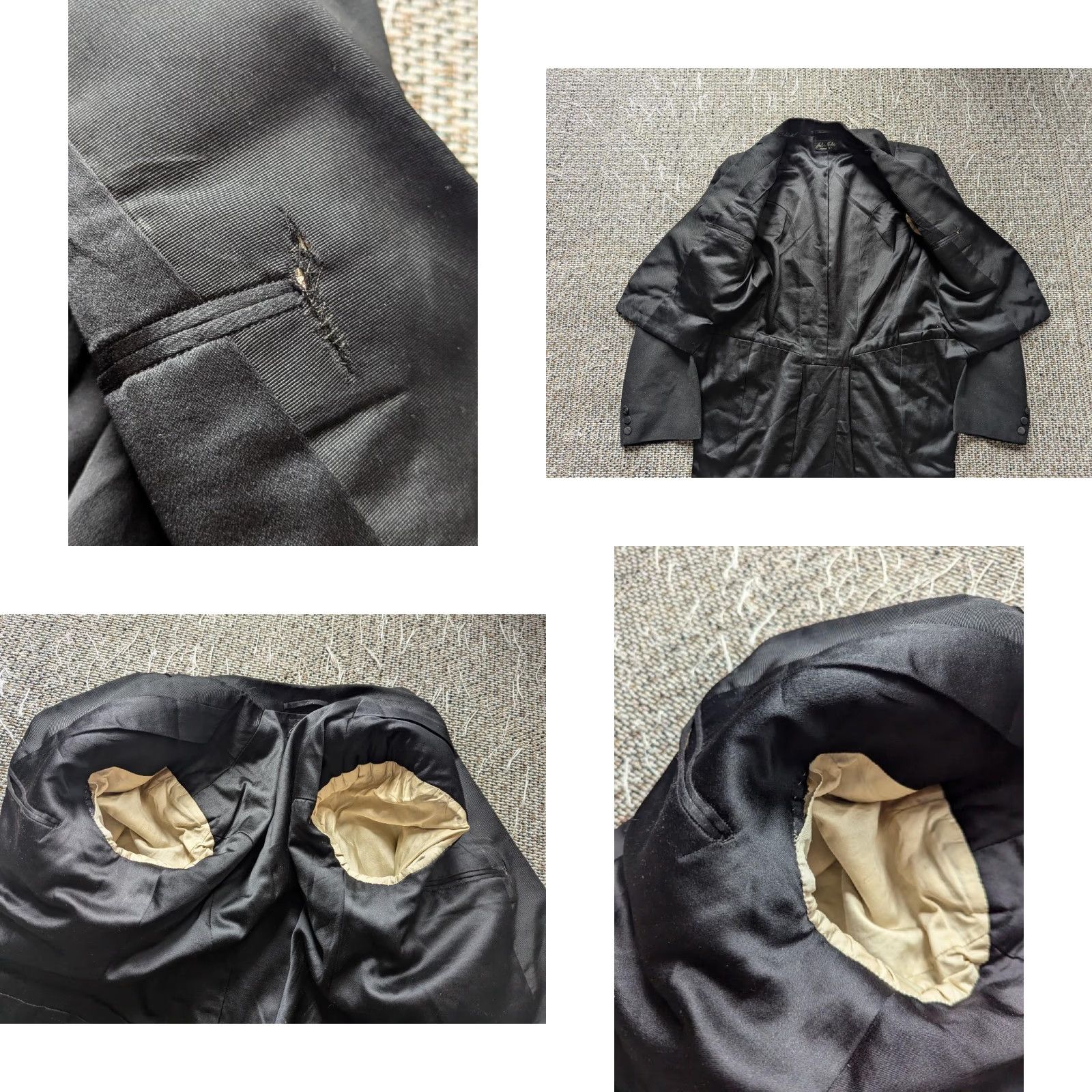 Vintage dated 1907 vintage TUXEDO tails jacket 34R victorian ANTIQUE custom bespoke Size 34R - 8 Thumbnail