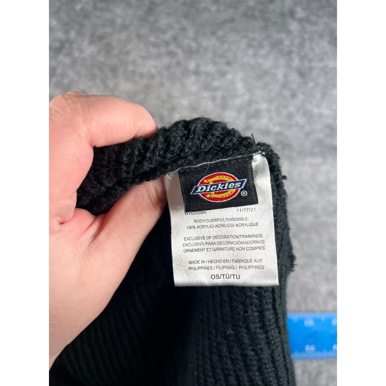 Dickies Dickies Beanie Adult One Size Black Knit 100% Acrylic Workwear Hat Men Winter Ski Woolless Knit Beanie Size ONE SIZE - 7 Thumbnail