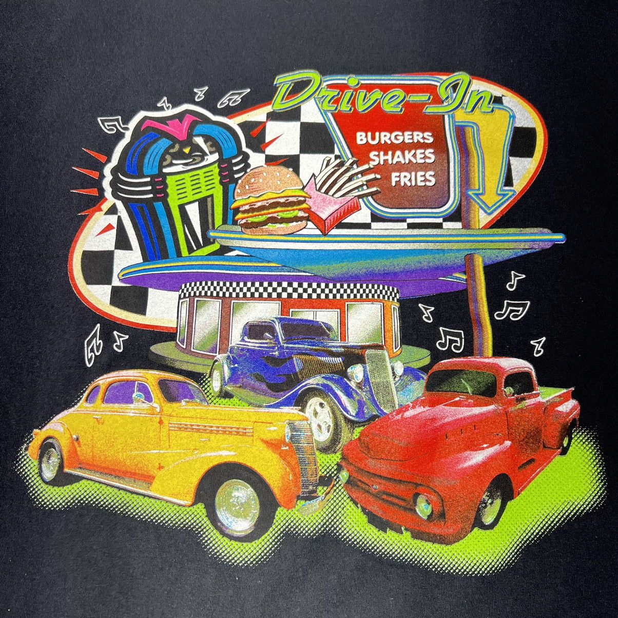 Delta × Vintage VTG Car Tee Shirt Black Hot Rod Classic Drive Thru Graphic Size US XL / EU 56 / 4 - 4 Thumbnail