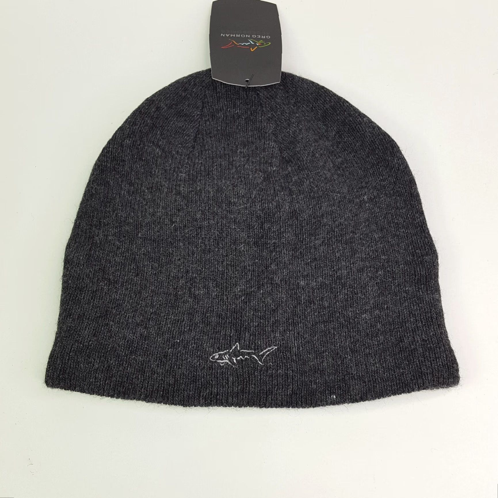 Logo 7 VTG Greg Norman Golf Shark Logo Knit Beanie Adult One Size Toboggan Hat Cap Gray Size ONE SIZE - 2 Thumbnail