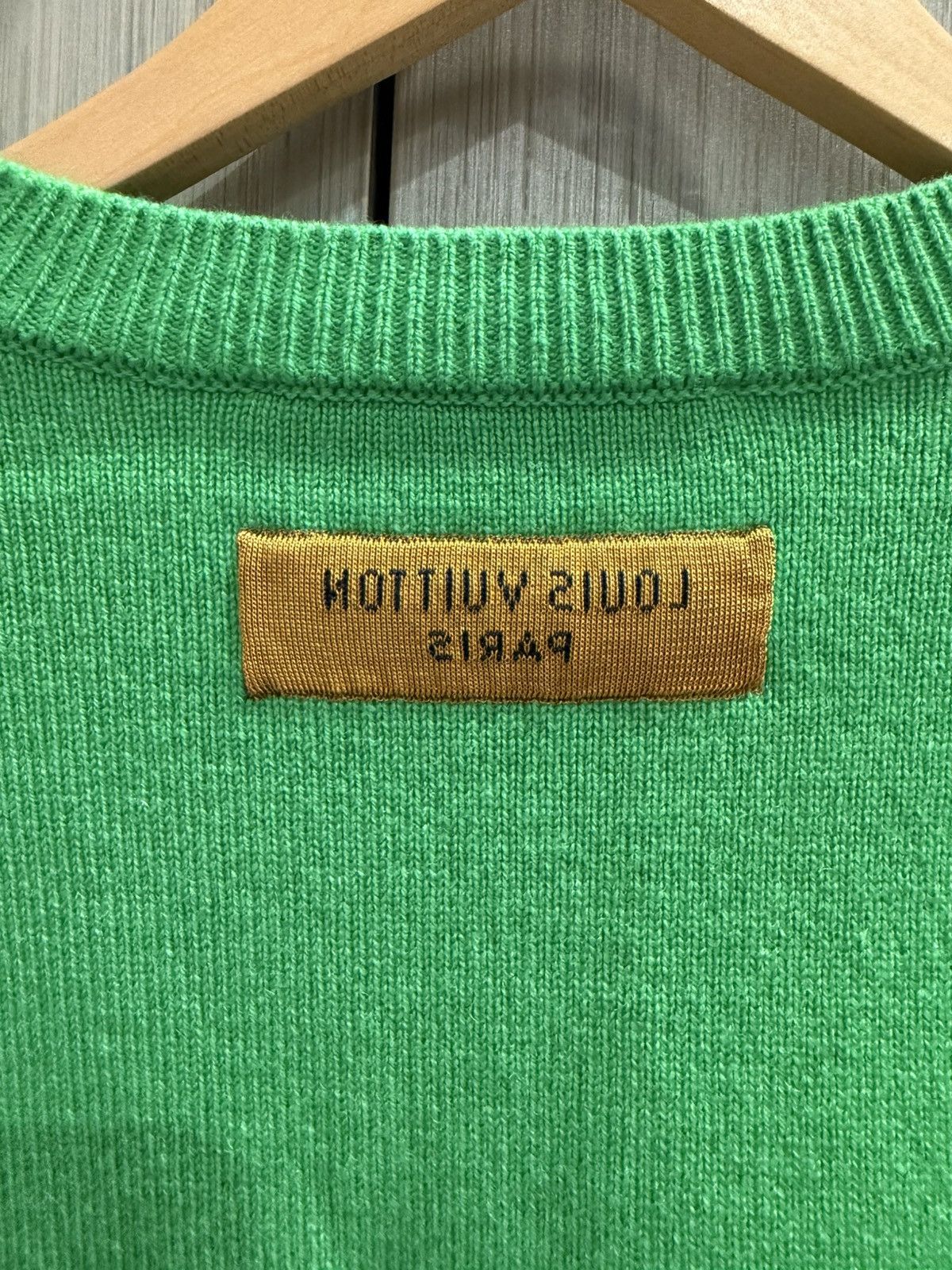 Louis Vuitton Louis Vuitton Green Cuff Logo Knit Sweater Size US L / EU 52-54 / 3 - 5 Thumbnail