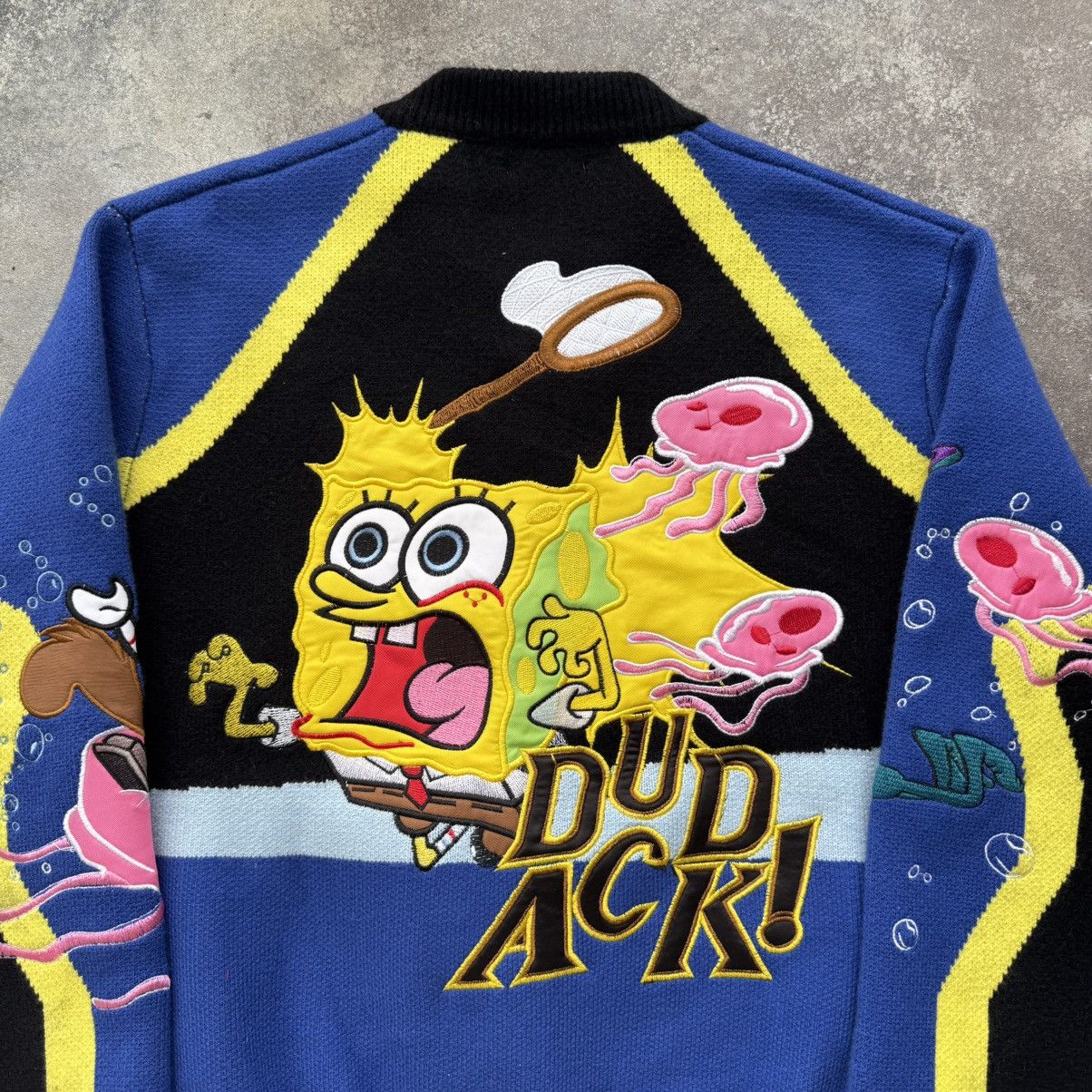 20471120 Sponge Bob Y2K 2000’s Aesthetic Knit Bomber Jacket Size US M / EU 48-50 / 2 - 11 Thumbnail