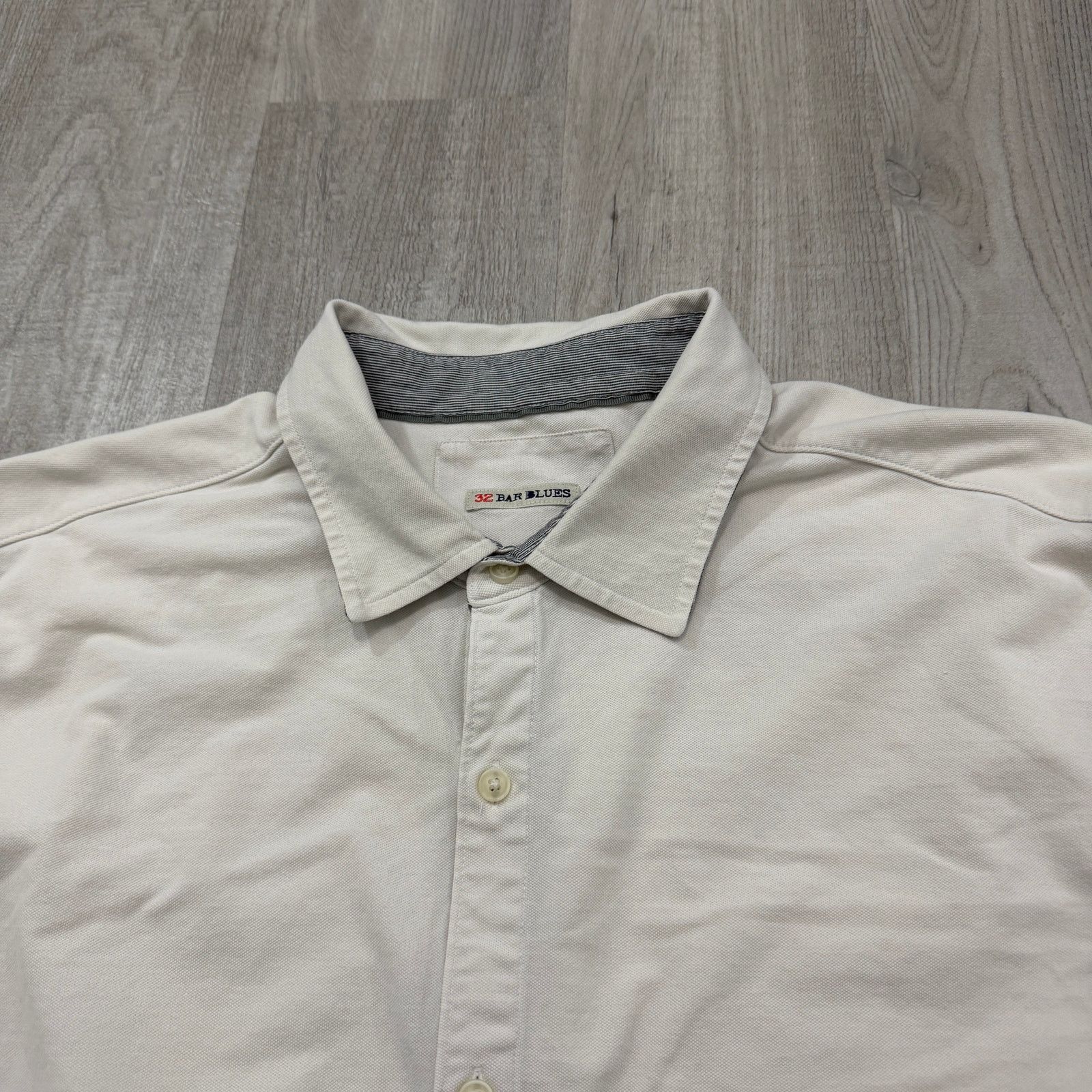 Vintage 32 Bar Blues Button Up Shirt Men's 2XL XXL Off White Solid Size US XXL / EU 58 / 5 - 3 Thumbnail