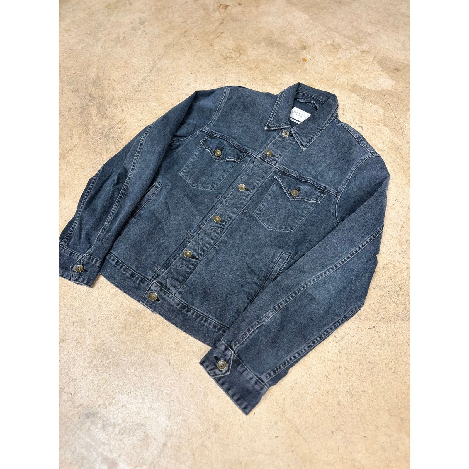 Rag & Bone Rag & Bone Men's Definitive Denim Trucker Jacket Dark Indigo Size US M / EU 48-50 / 2 - 2 Thumbnail