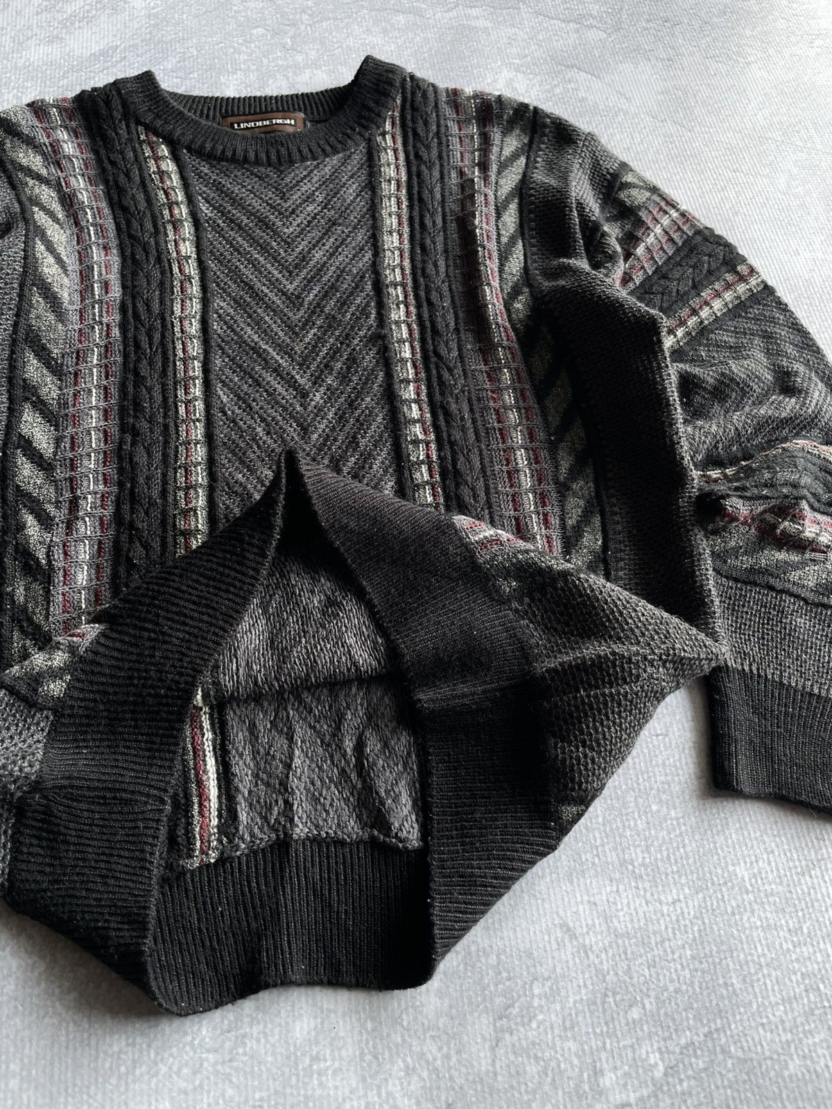 Coogi Vintage 90s Lindbergh 3D Abstract Coogi Style Knit Sweater Size US M / EU 48-50 / 2 - 3 Thumbnail