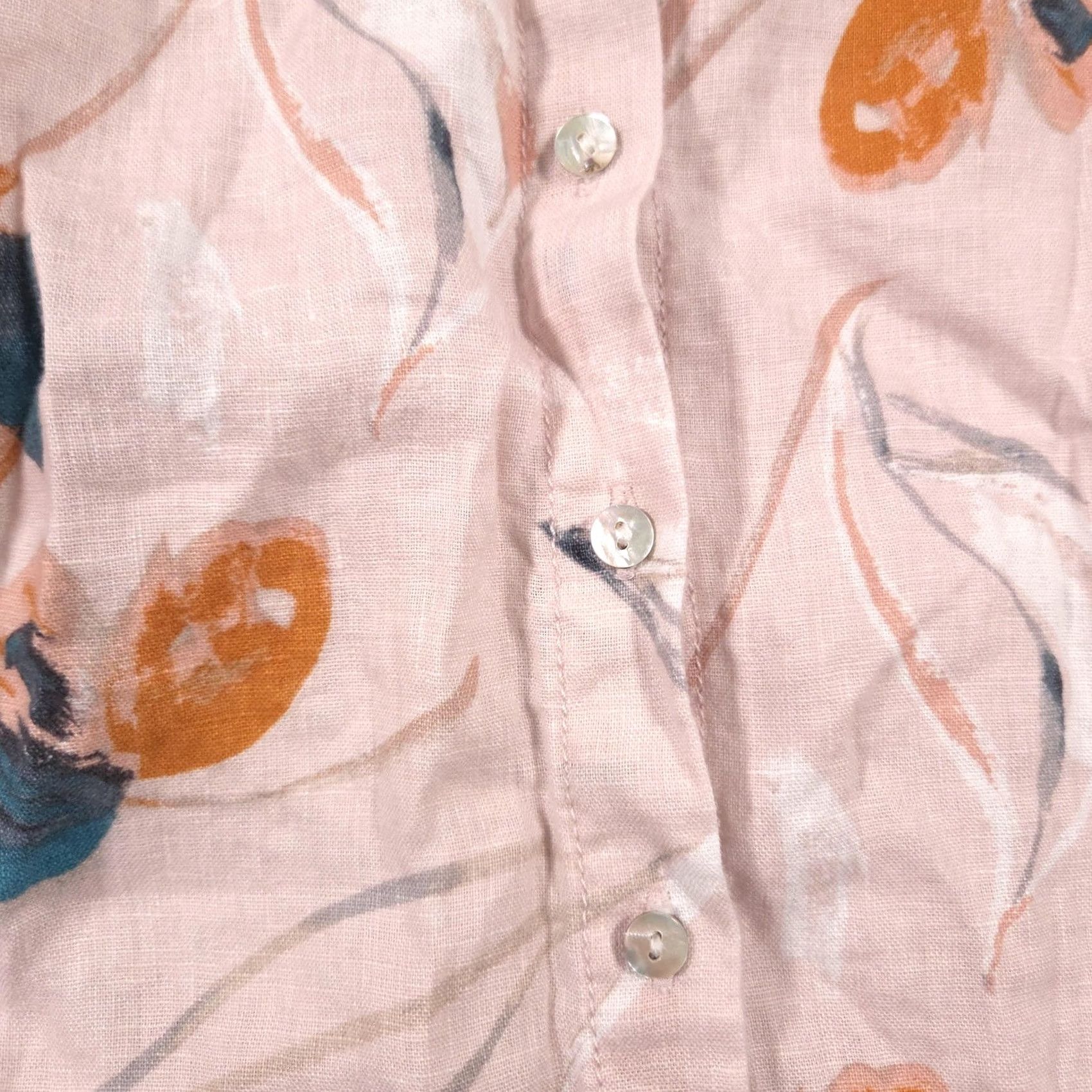 Rachel Zoe Rachel Zoe Dress Womens XS Pink Linen Button Front Floral Shirt Tunic Print Size XS / US 0-2 / IT 36-38 - 7 Thumbnail