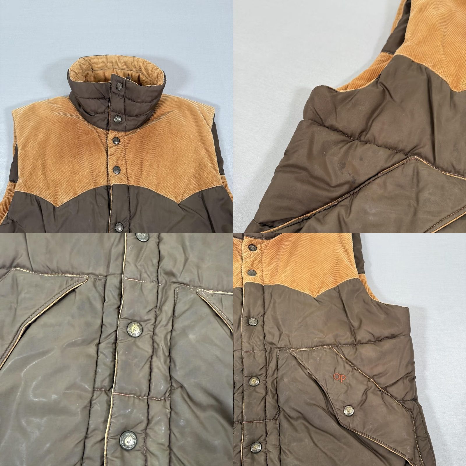 Ocean Pacific VINTAGE Ocean Pacific Vest Mens Small Brown Corduroy Reversible Puffer Snap OP Size US S / EU 44-46 / 1 - 9 Thumbnail