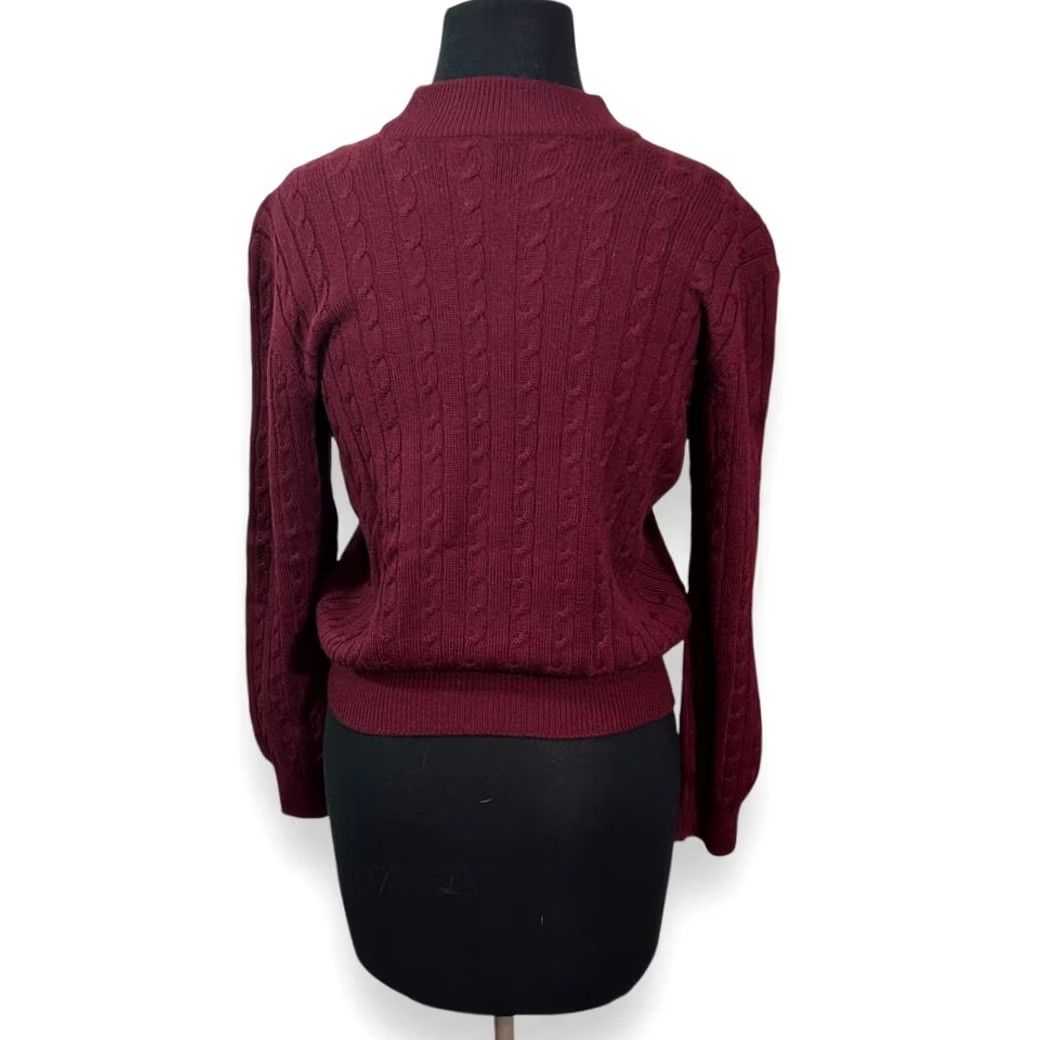 Jil Sander Jil Sander Pure New Wool Cable Knit Sweater Pullover Womens Red M Size M / US 6-8 / IT 42-44 - 2 Thumbnail