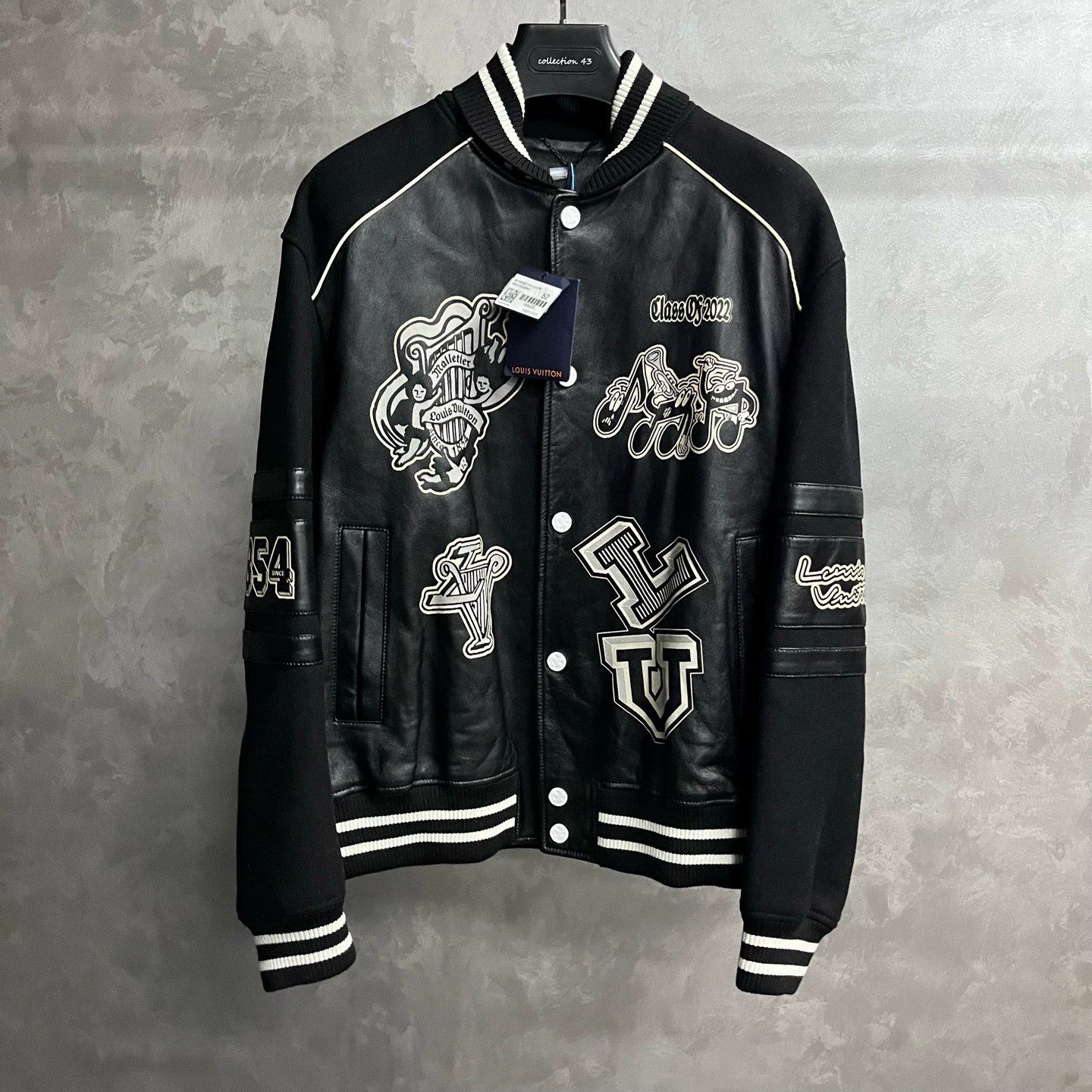 Louis Vuitton louis vuitton black logo striped baseball jacket Size US L / EU 52-54 / 3 - 1 Thumbnail