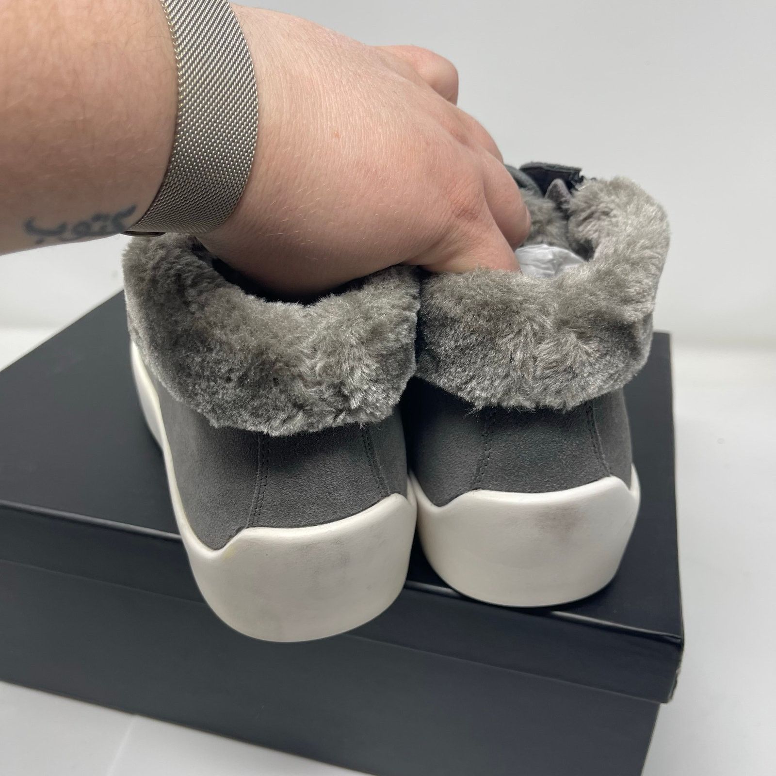 Other New RUSSELL PARK Oliver Faux Fur-Trim Suede Sneakers Grey 11 Size US 11 / EU 44 - 5 Thumbnail
