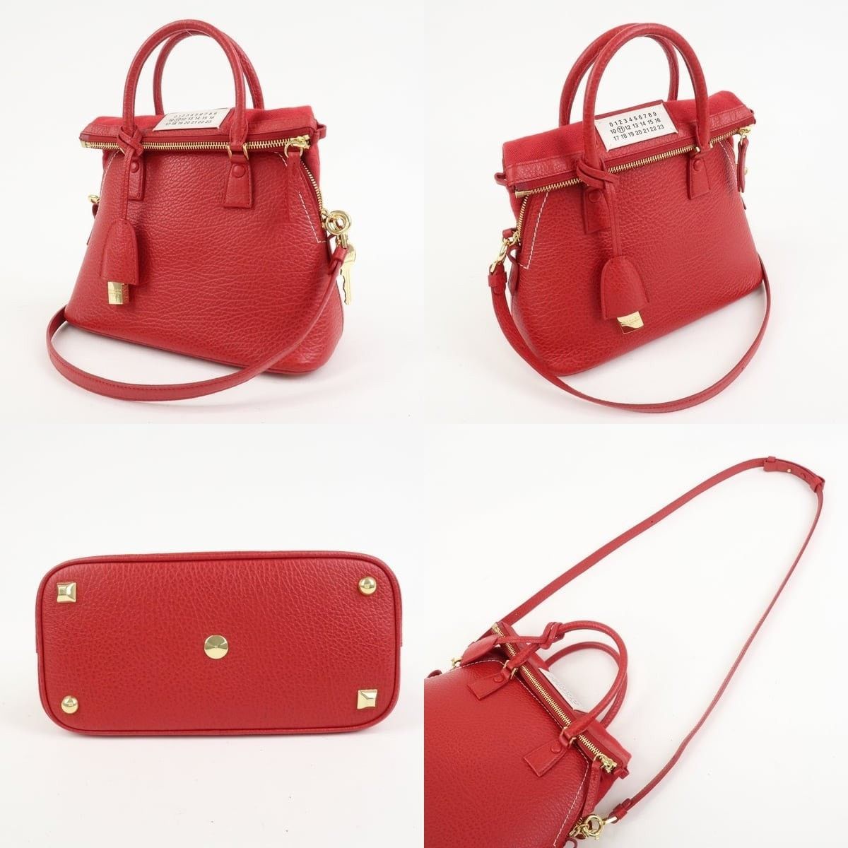 Maison Margiela Maison Margiela 5AC Mini Grained Calfskin Satchel Red Size ONE SIZE - 3 Thumbnail