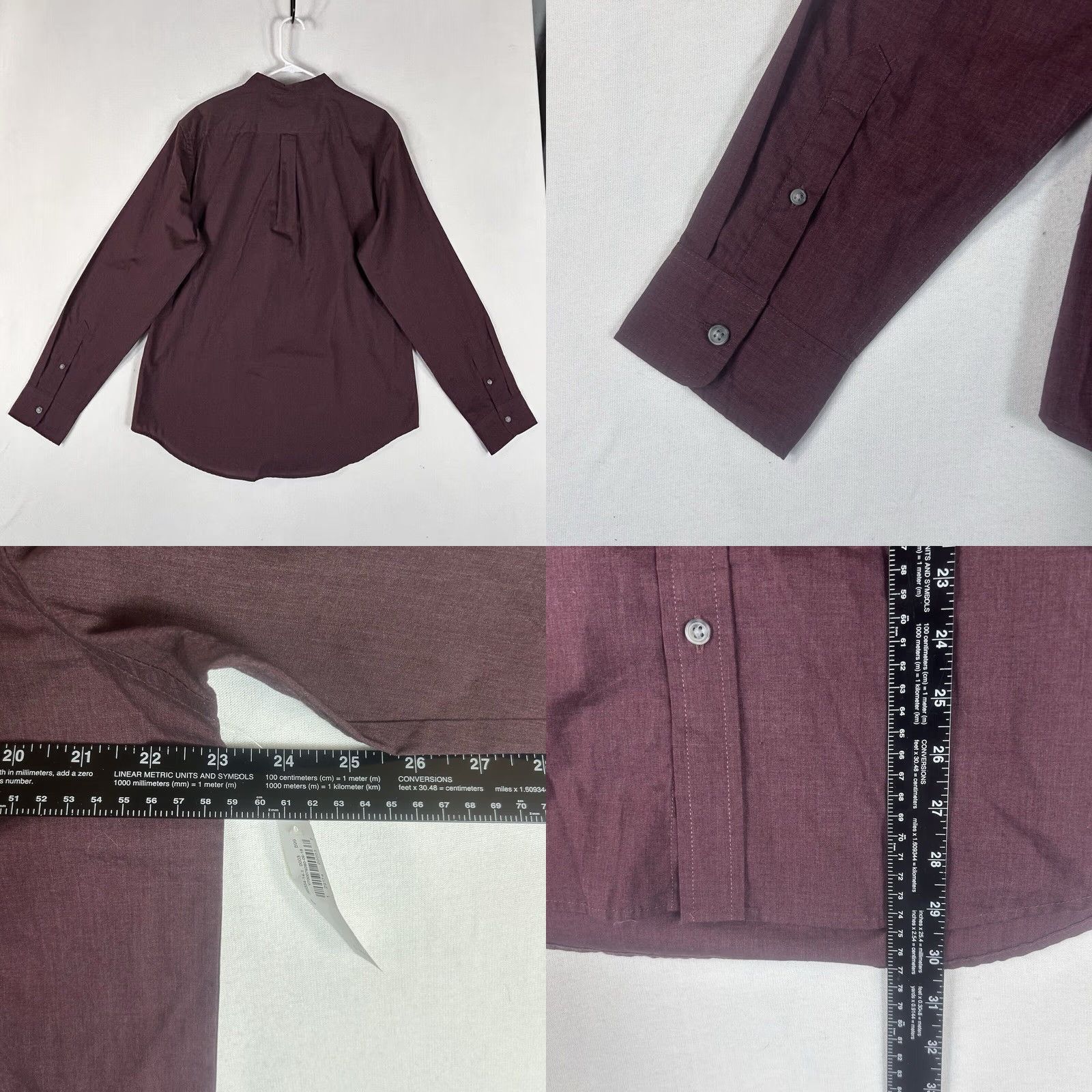 Old Navy Old Navy Button-Up Shirt Mens L Red Solid Long Sleeve Size 42R - 8 Thumbnail