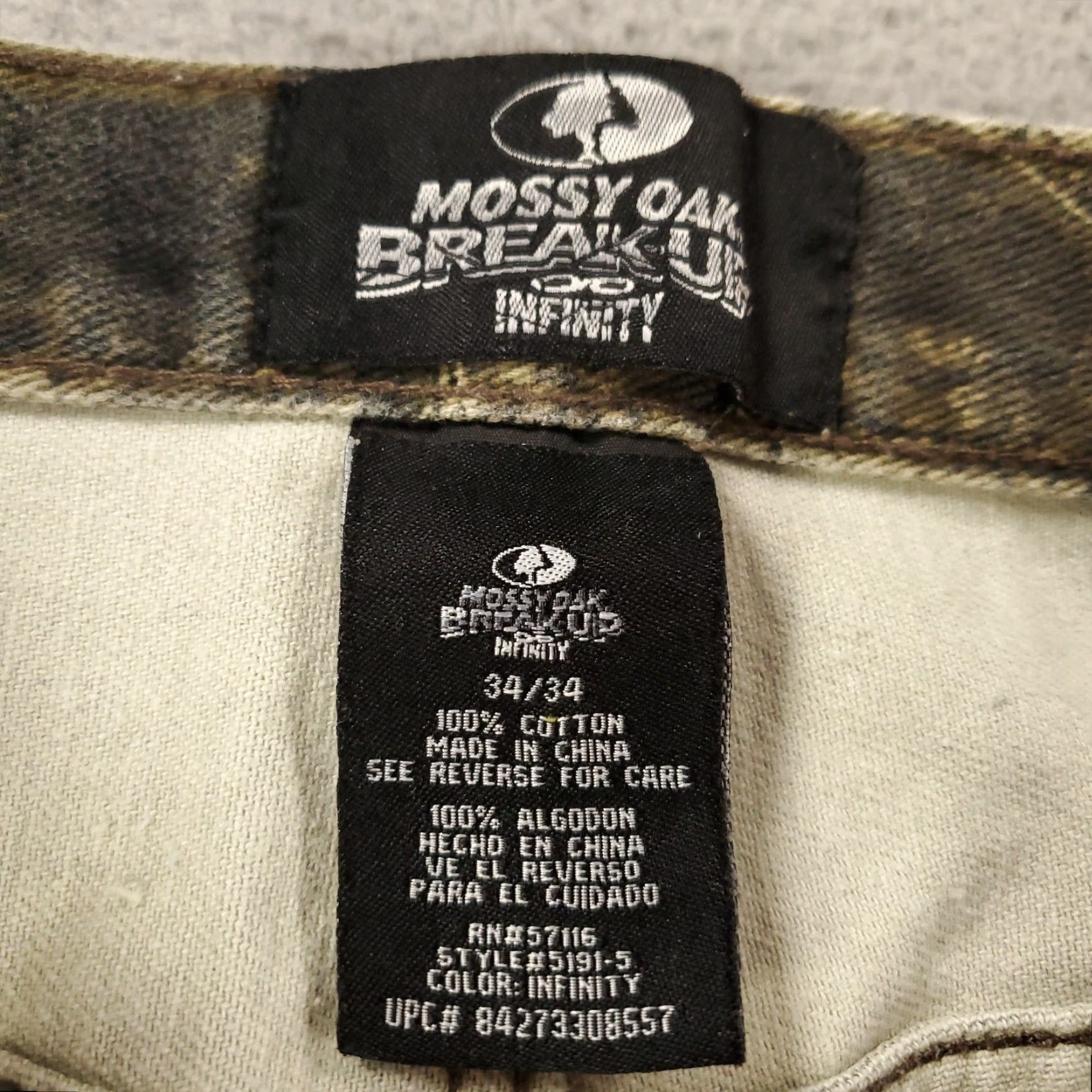 Vintage Mossy Oak Camo Jeans Mens 34x34 Denim Hunting Breakup Infinity Hunters Pants Jeans Size US 34 / EU 50 - 6 Thumbnail