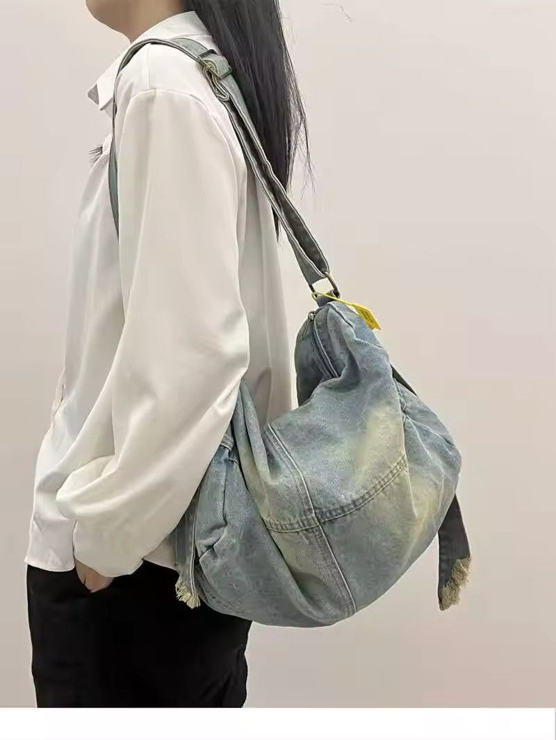 Japanese Brand × Jean Washed Denim Shoulder Bag Size ONE SIZE - 1 Thumbnail