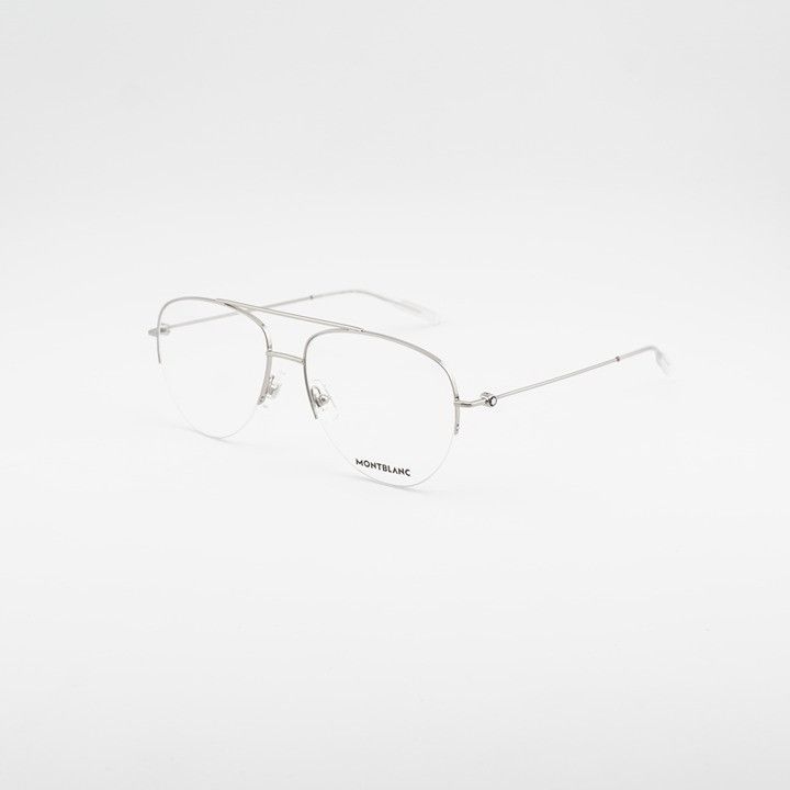 Montblanc Montblanc MB0077O 003 Eyeglasses Silver 57mm Aviator Frame Size ONE SIZE - 1 Thumbnail