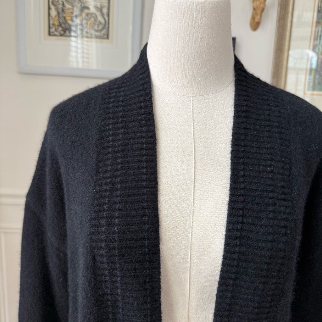 Other The Cashmere Project Black Open Front 100% Cashmere Cardigan Size S / US 4 / IT 40 - 2 Thumbnail