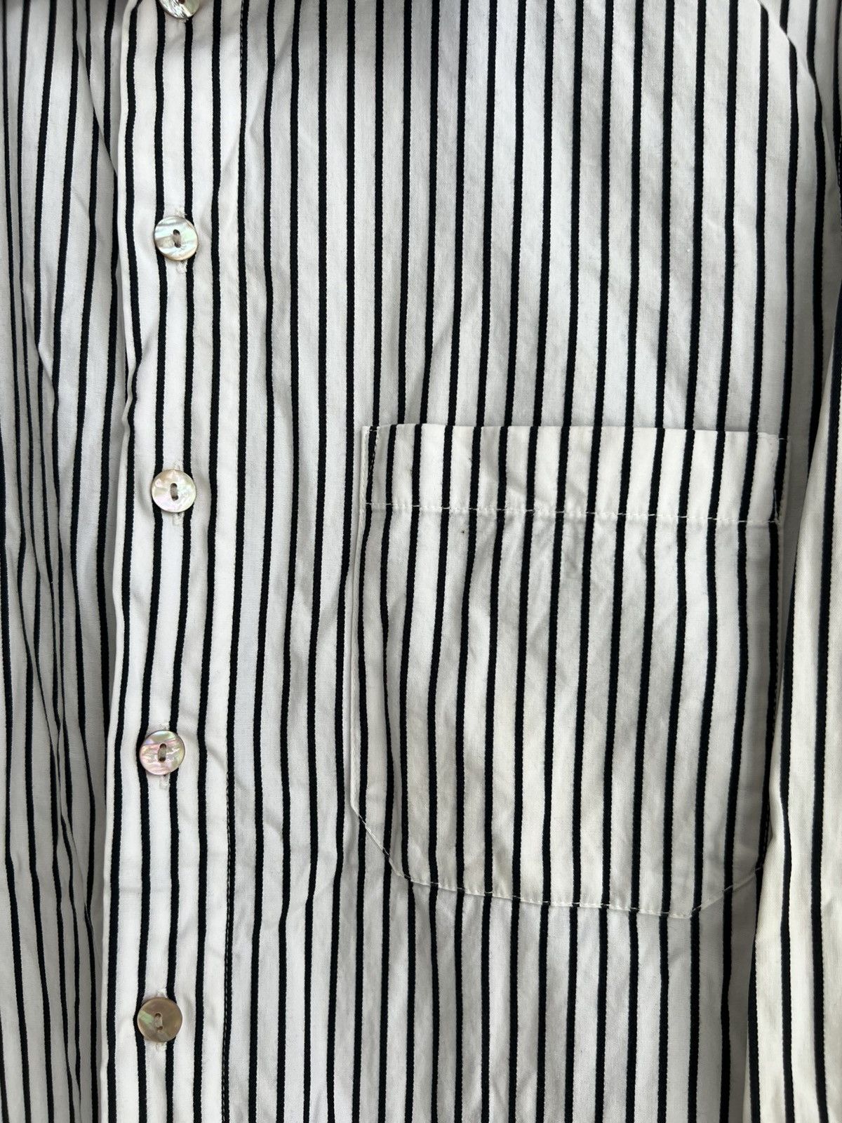 Jean Paul Gaultier 90s Jean Paul Gaultier Gentleman Cut Pinstriped Button Shirt Size US M / EU 48-50 / 2 - 4 Thumbnail
