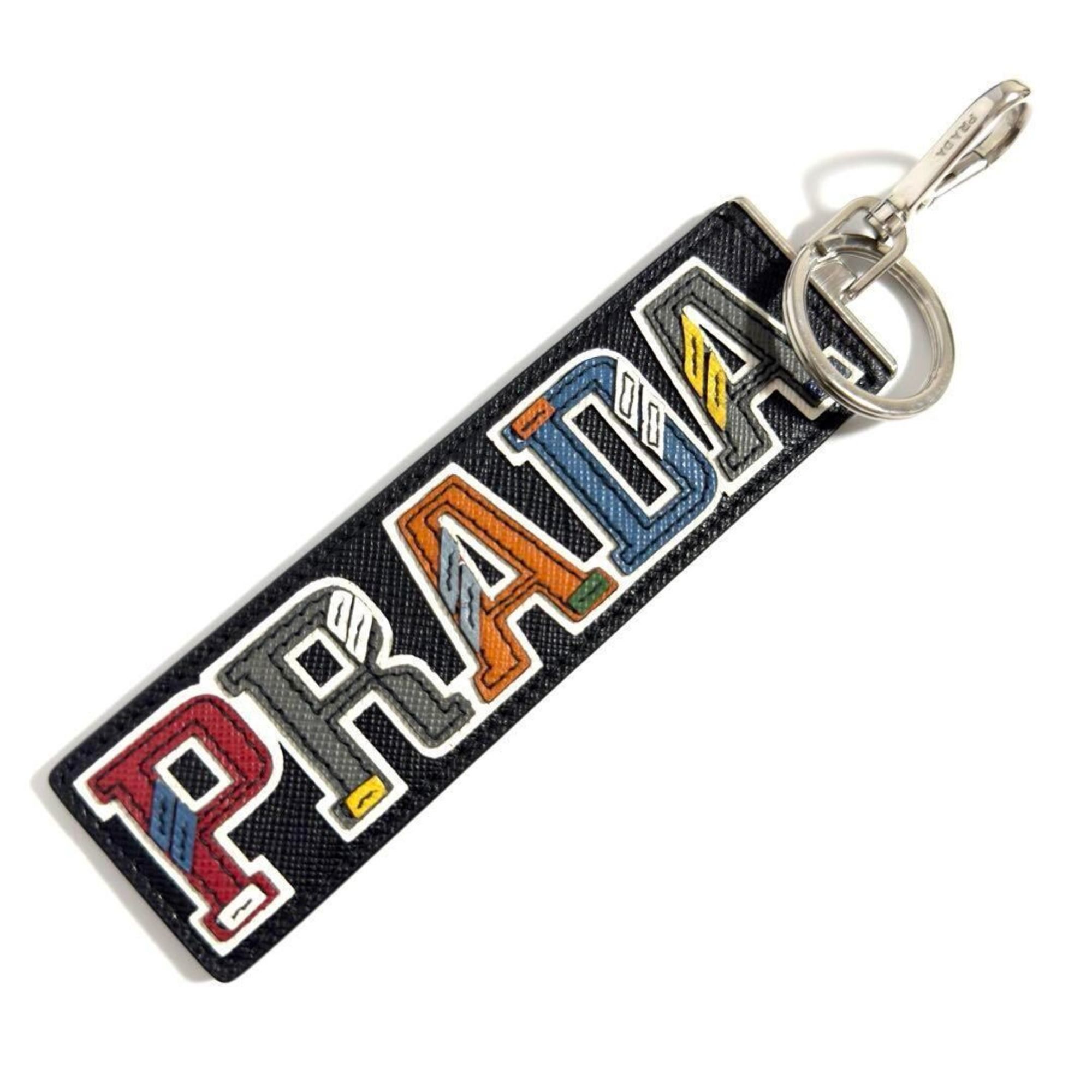 Prada Prada Men's Key Holder Ring Bag Charm Black Size ONE SIZE - 1 Thumbnail