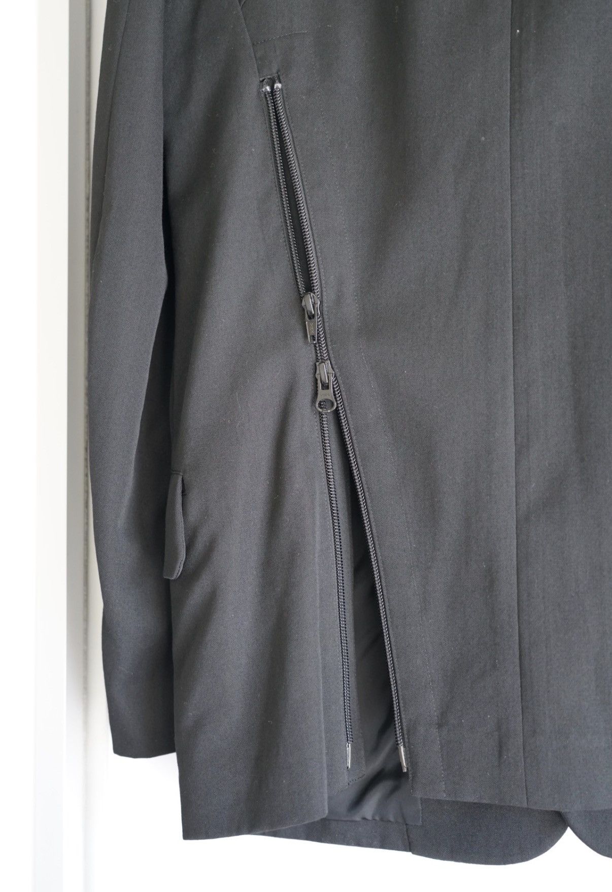 Yohji Yamamoto Yohji Yamamoto 14ss Rain-Washed Back-Zip Wool Blazer K4 Size US M / EU 48-50 / 2 - 6 Thumbnail