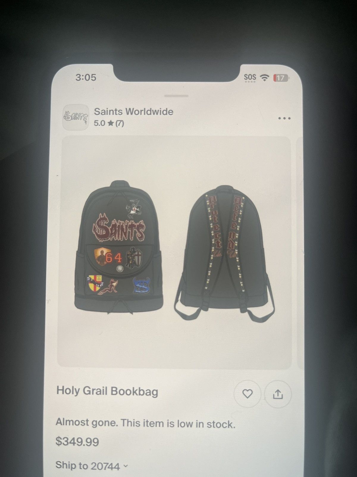 Other Holy Grail Saints BookBag Size ONE SIZE - 3 Thumbnail