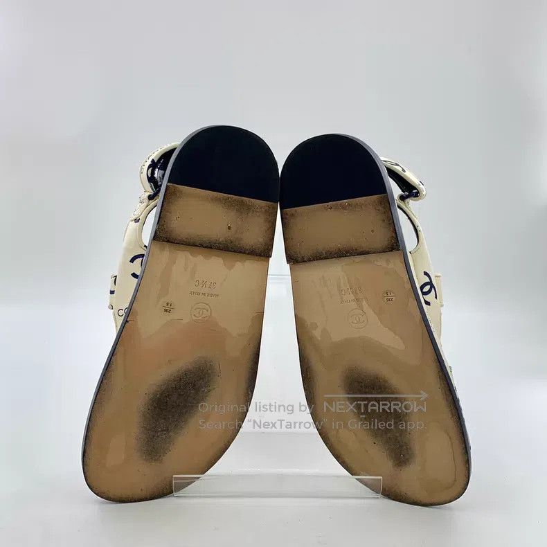 Chanel Chanel Beige camellia double C print casual Velcro flat sa Size US 7 / IT 37 - 5 Thumbnail