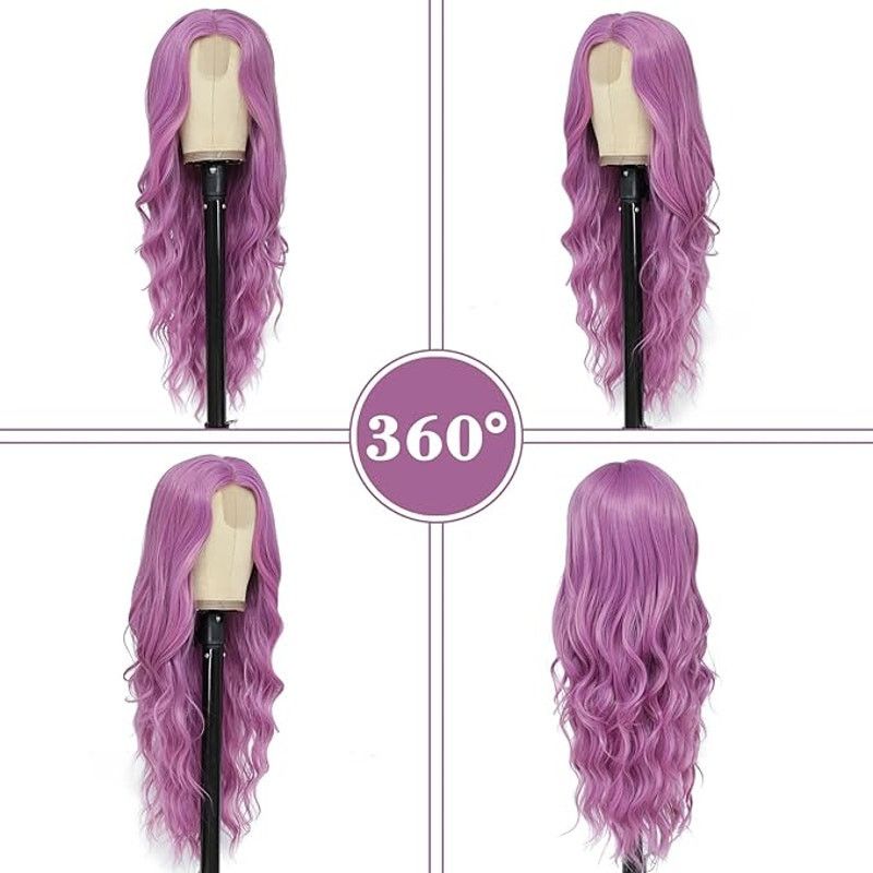 Other Long Purple Wavy Wig for Women 26 " Heat Resistant Fibers Size ONE SIZE - 1 Thumbnail