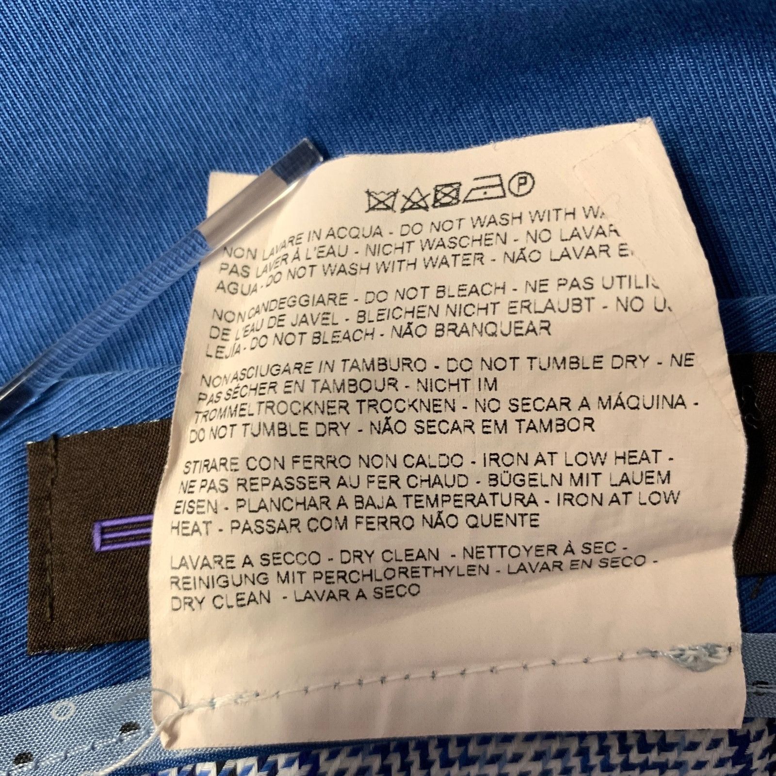 Etro ETRO Size 38 Blue Twill Cotton Flat Front Casual Pants Size US 38 / EU 54 - 6 Thumbnail