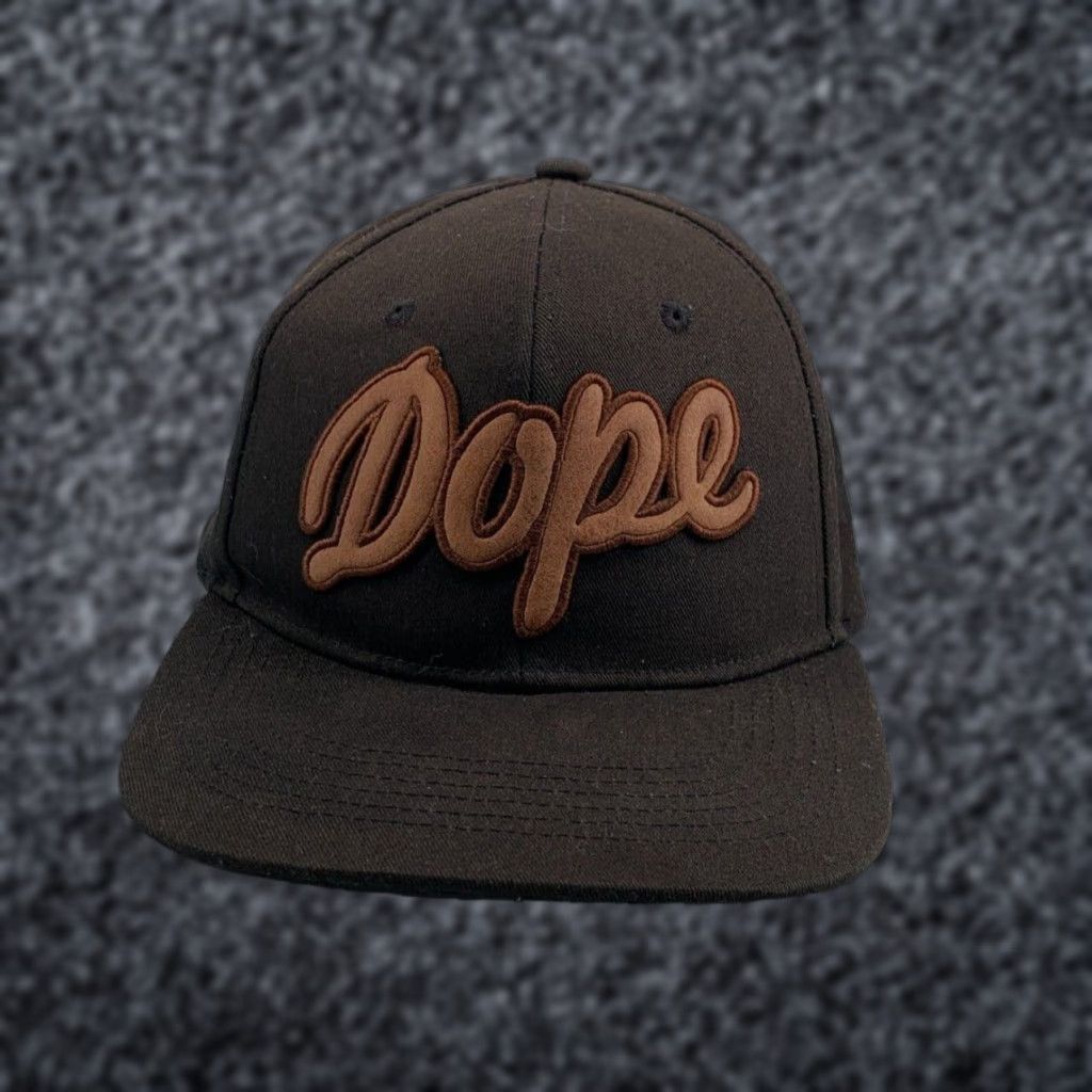 Vintage VINTAGE Dope Brown Cotton Adjustable Snapback Baseball Hat Men's Life Is Dope Mens Hat Brown Cotton Snapback Dope Life Is Dope Baseball Hat Men Size ONE SIZE - 1 Thumbnail