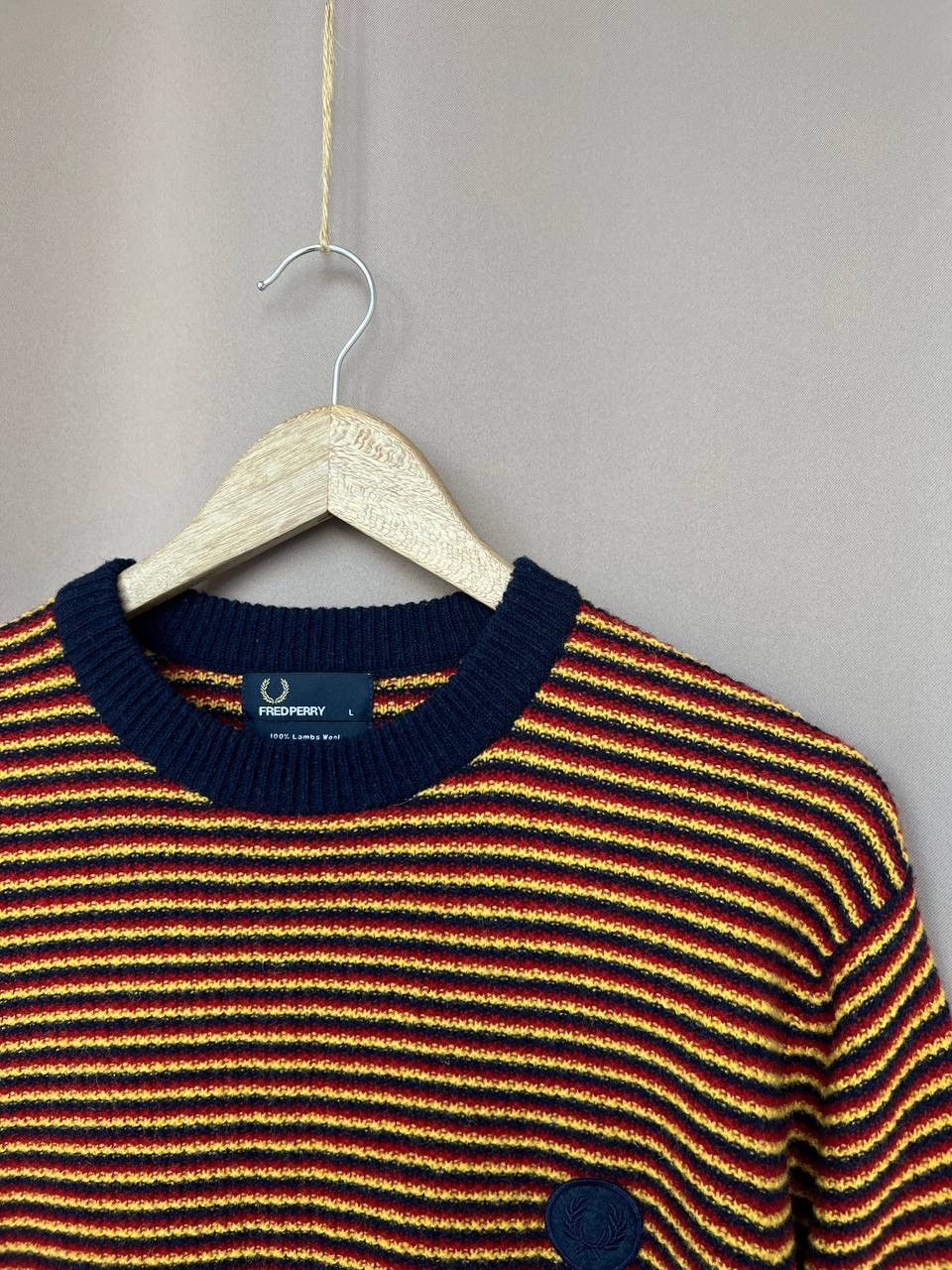 Fred Perry Fred Perry Striped Wool Sweater Man Size L Vintage Jumper Size US L / EU 52-54 / 3 - 6 Thumbnail