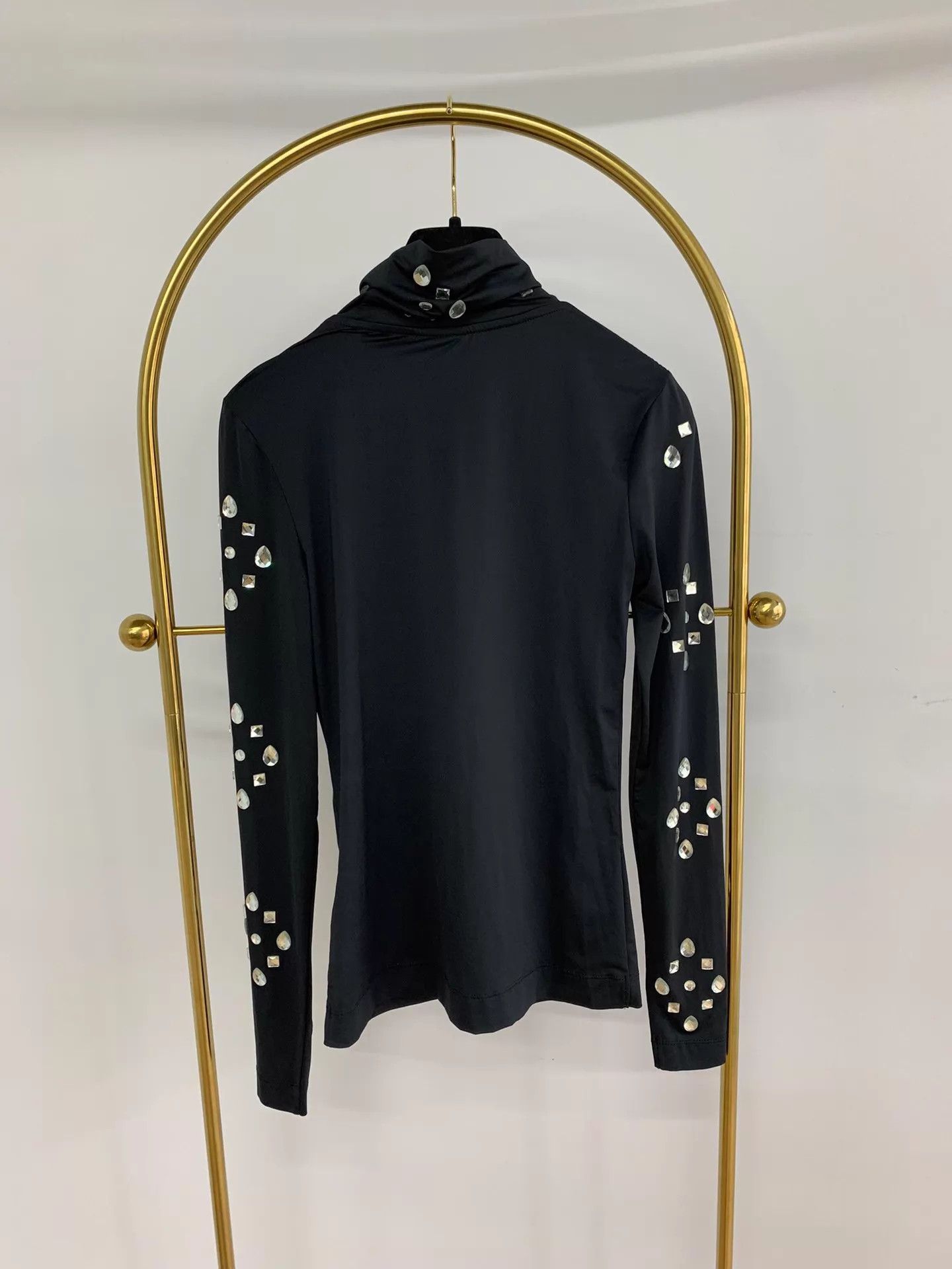 Dries Van Noten Dries Van Noten Black Rhinestone Stretchy Tee 68cm Bust New Size XS / US 0-2 / IT 36-38 - 3 Thumbnail