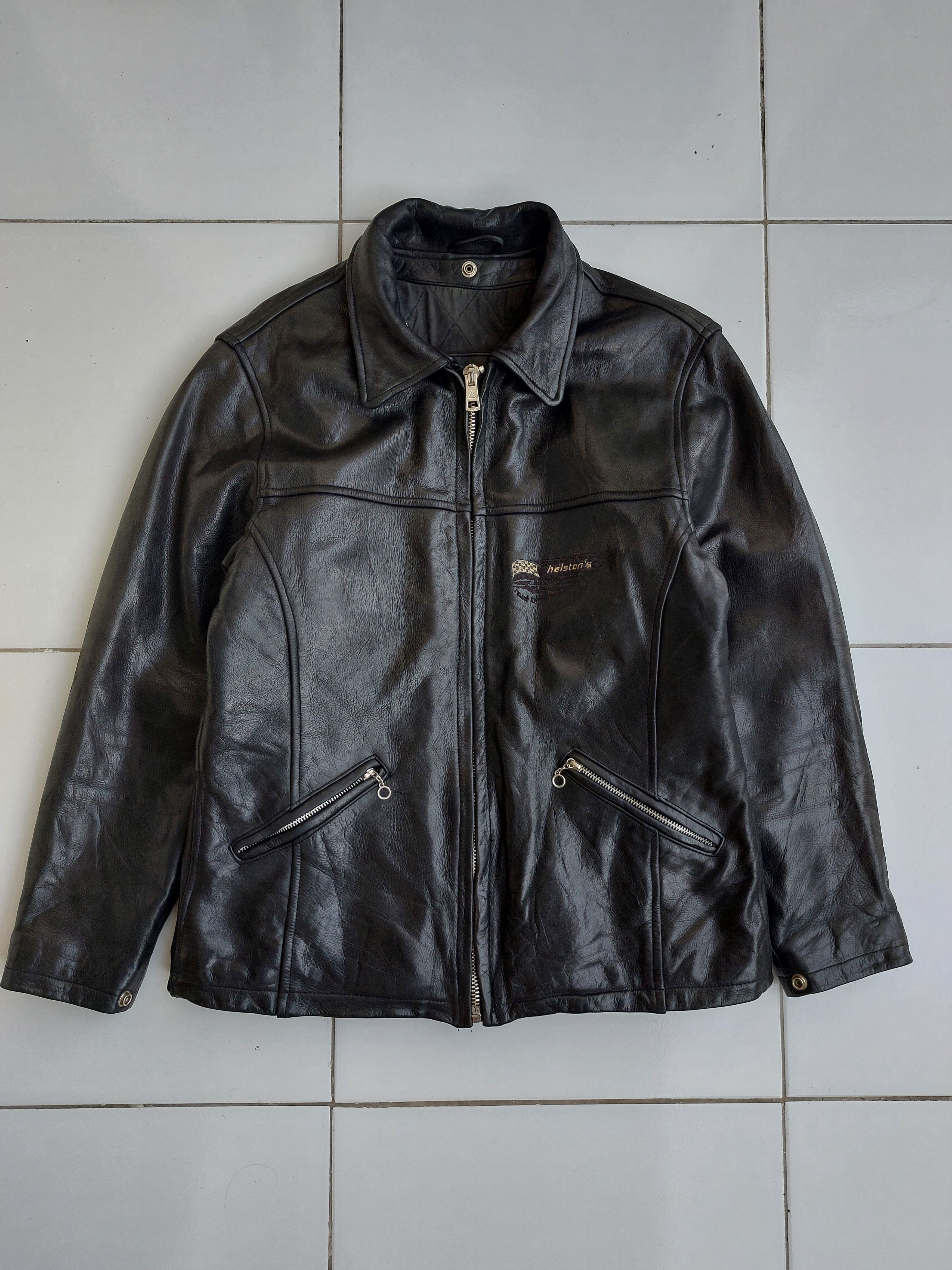 Vintage Helstons Vintage Lady Biker Leather Jacket Womens Size L / US 10 / IT 46 - 3 Thumbnail