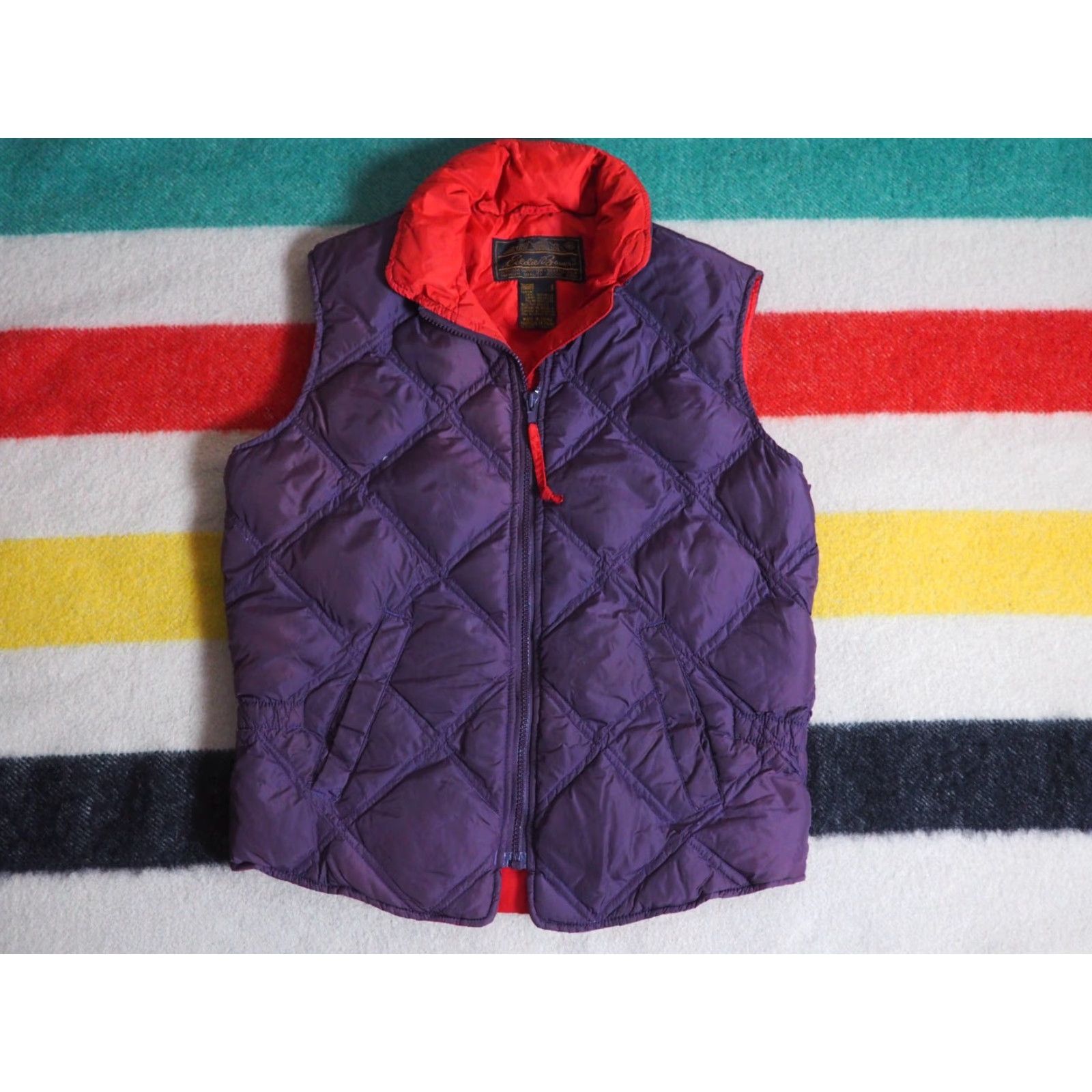 Eddie Bauer VINTAGE Eddie Bauer Vest Puffer Jacket Sleeveless Down Quilted Zip Purple Womens S Size S / US 4 / IT 40 - 2 Thumbnail