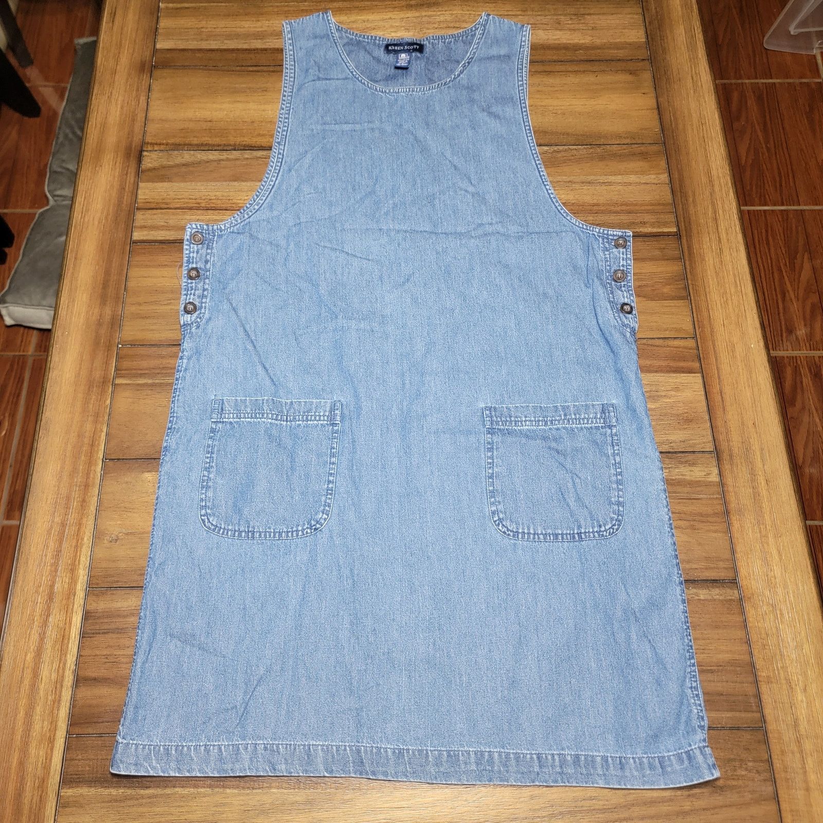 Other Karen Scott Denim Dress w/ Front Pockets - Size Large Size L / US 10 / IT 46 - 1 Thumbnail