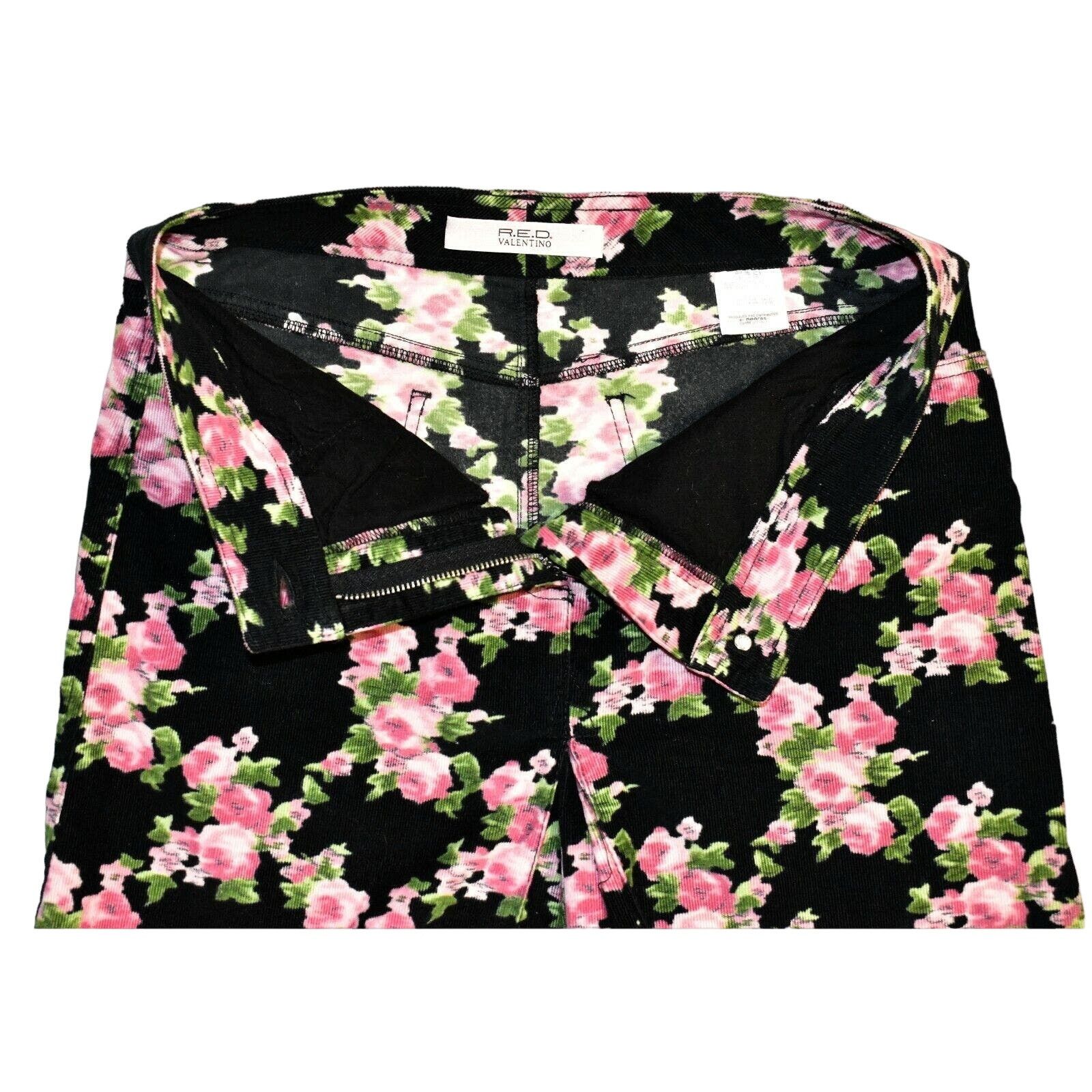 Valentino NEW RED VALENTINO Floral Micro Corduroy Jean Mini Skirt Sz S Size 28" / US 6 / IT 42 - 3 Thumbnail