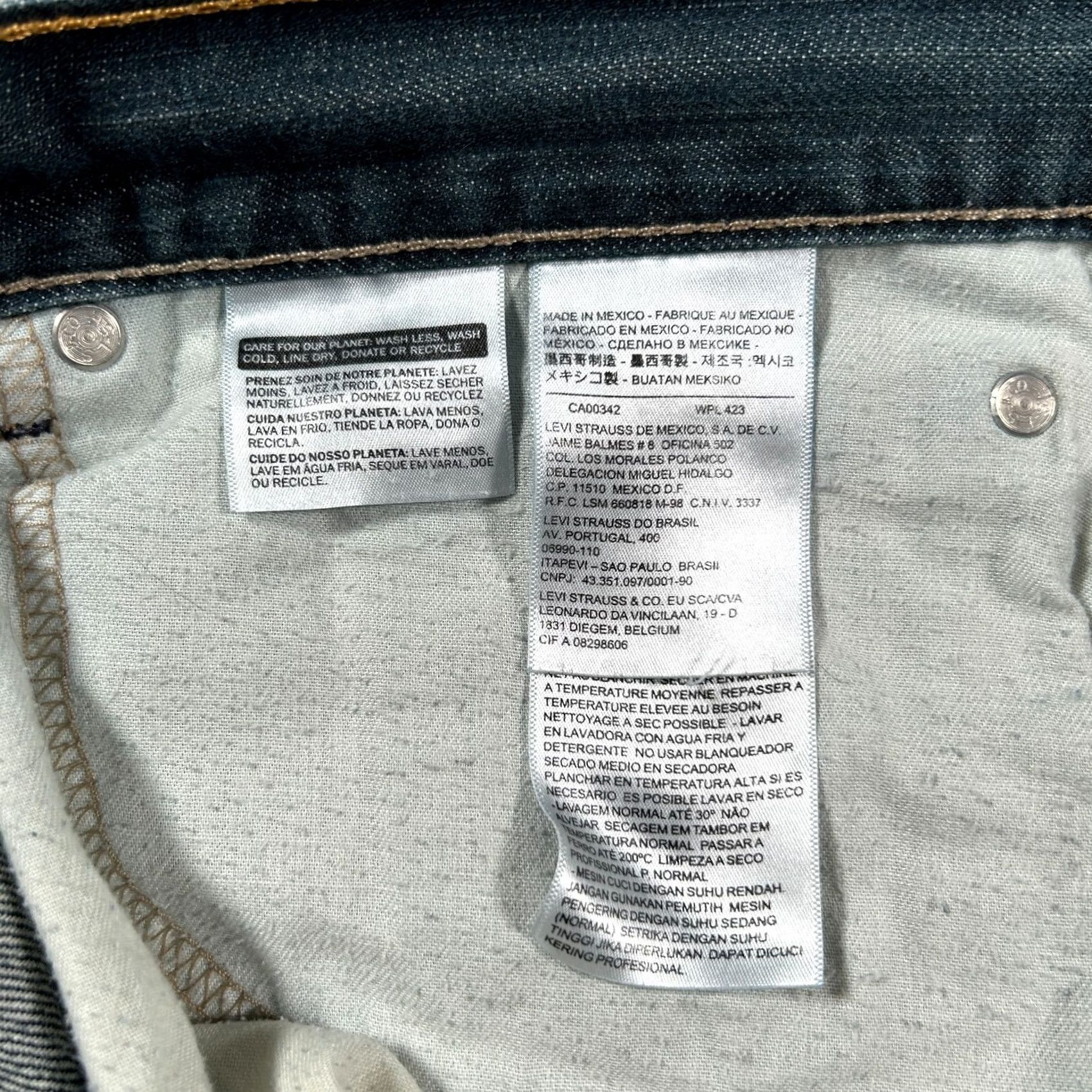 Levi's Levi's 505 Jeans Mens 37x24 Blue Denim Cotton Regular Fit Zip Fly Straight Leg Size US 37 - 3 Thumbnail