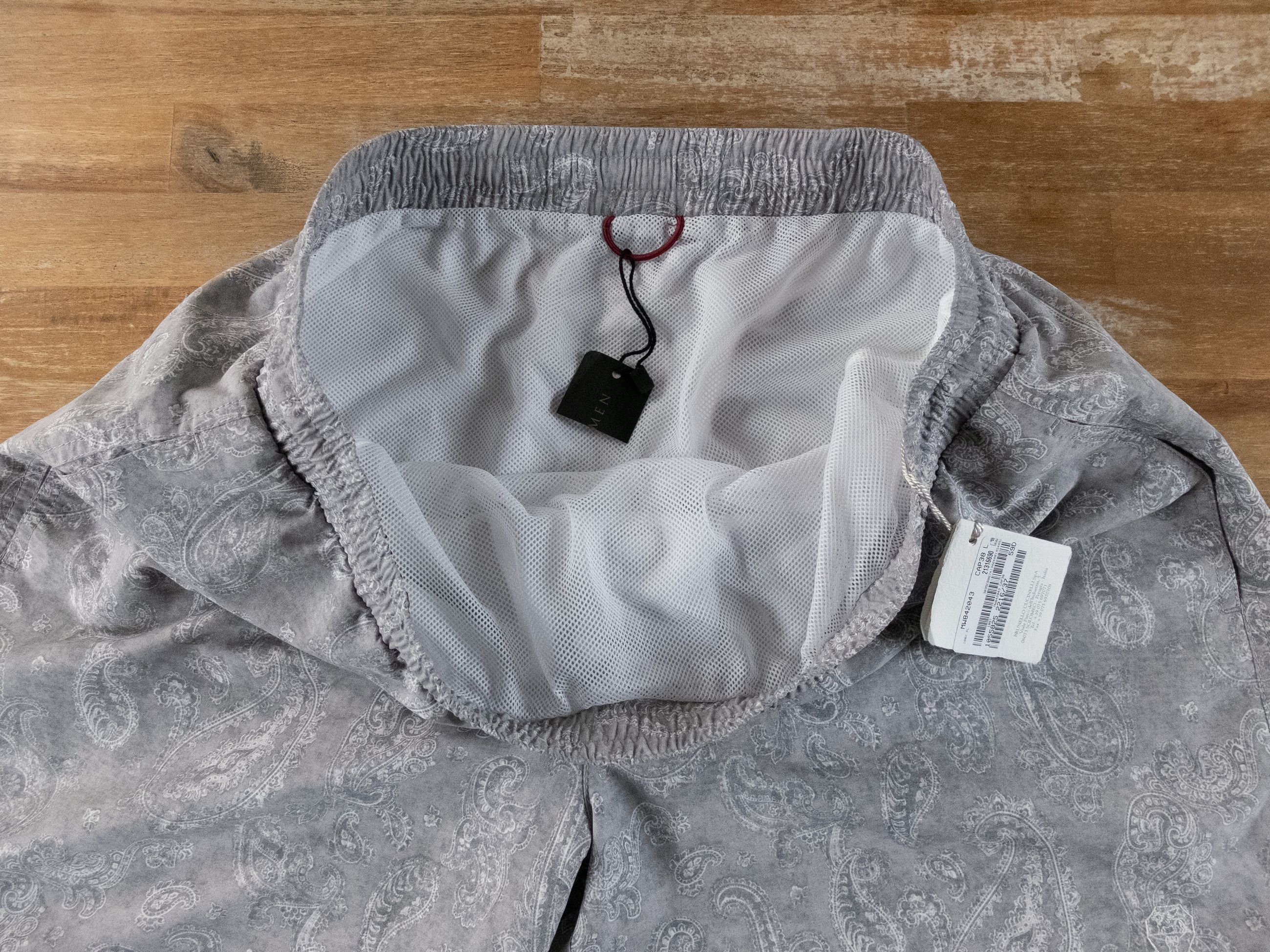 Brunello Cucinelli BRUNELLO CUCINELLI gray paisley print swim shorts Large NWT Size US 34 / EU 50 - 8 Thumbnail