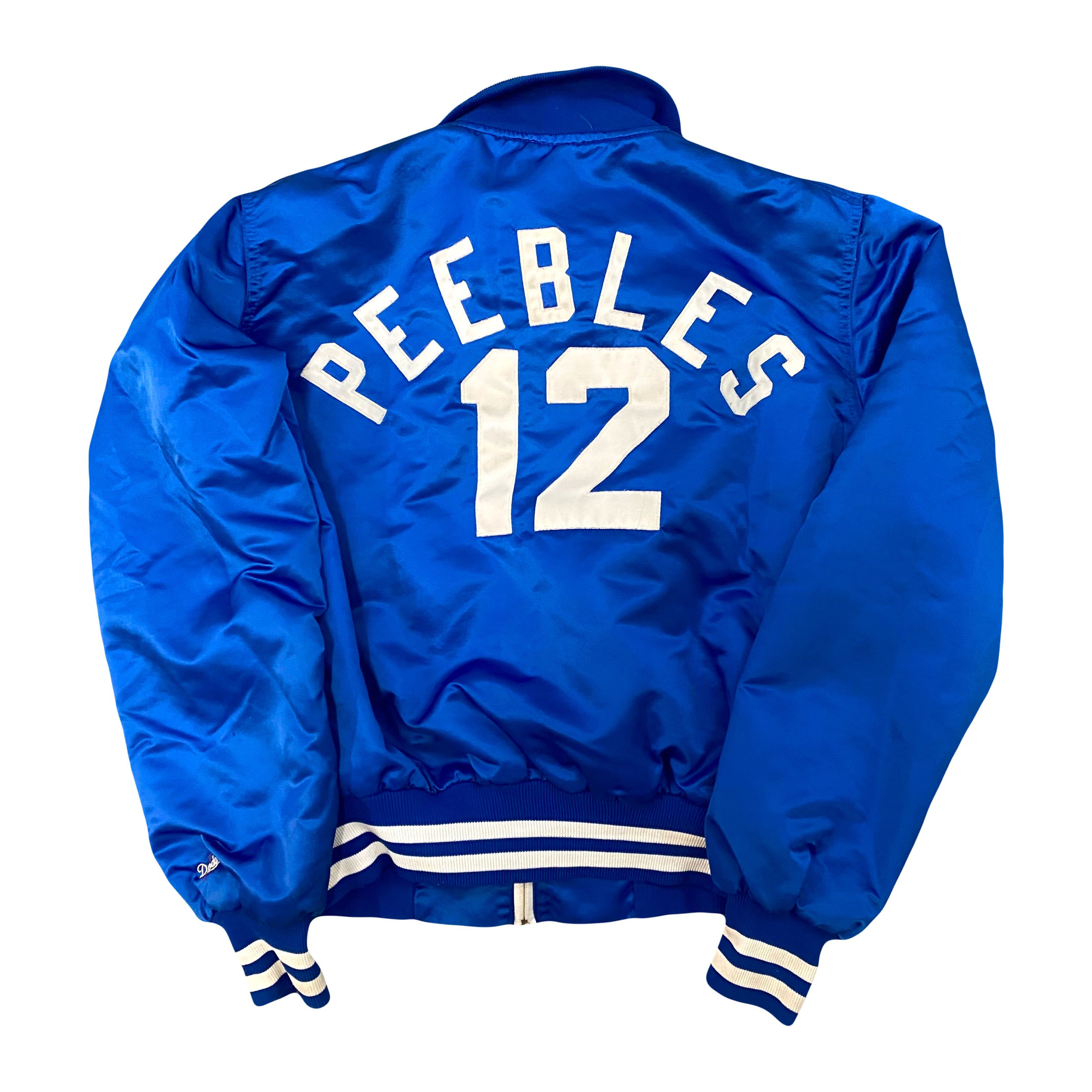 MLB × Vintage VTG 80s LA Dodgers Spellout Satin Fur Lining Jacket Size US L / EU 52-54 / 3 - 2 Thumbnail