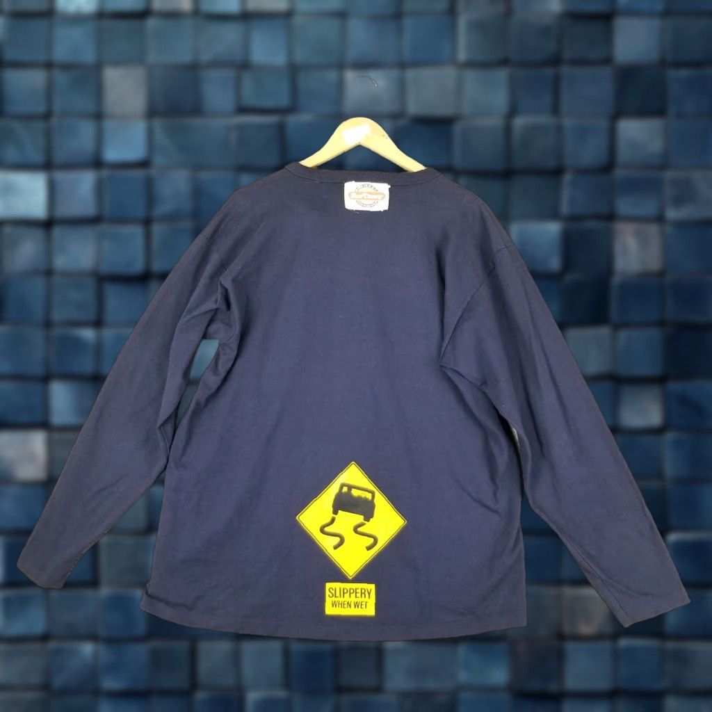 VINTAGE Slippery When Wet Bun Covers Shirt Large Henley Blue 1980s 100% Cotton Graphic Tee Mens L - Blue Multi-Theme Double Sided Artwork