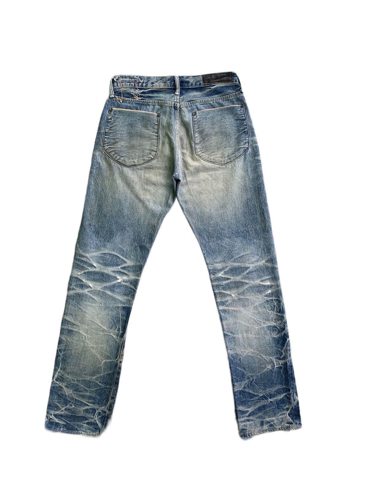 If Six Was Nine × KURO × Le Grande Bleu (L.G.B.) Vintage Kuro Selvedge Mud Wash Distress Jeans Size US 29 - 2 Thumbnail