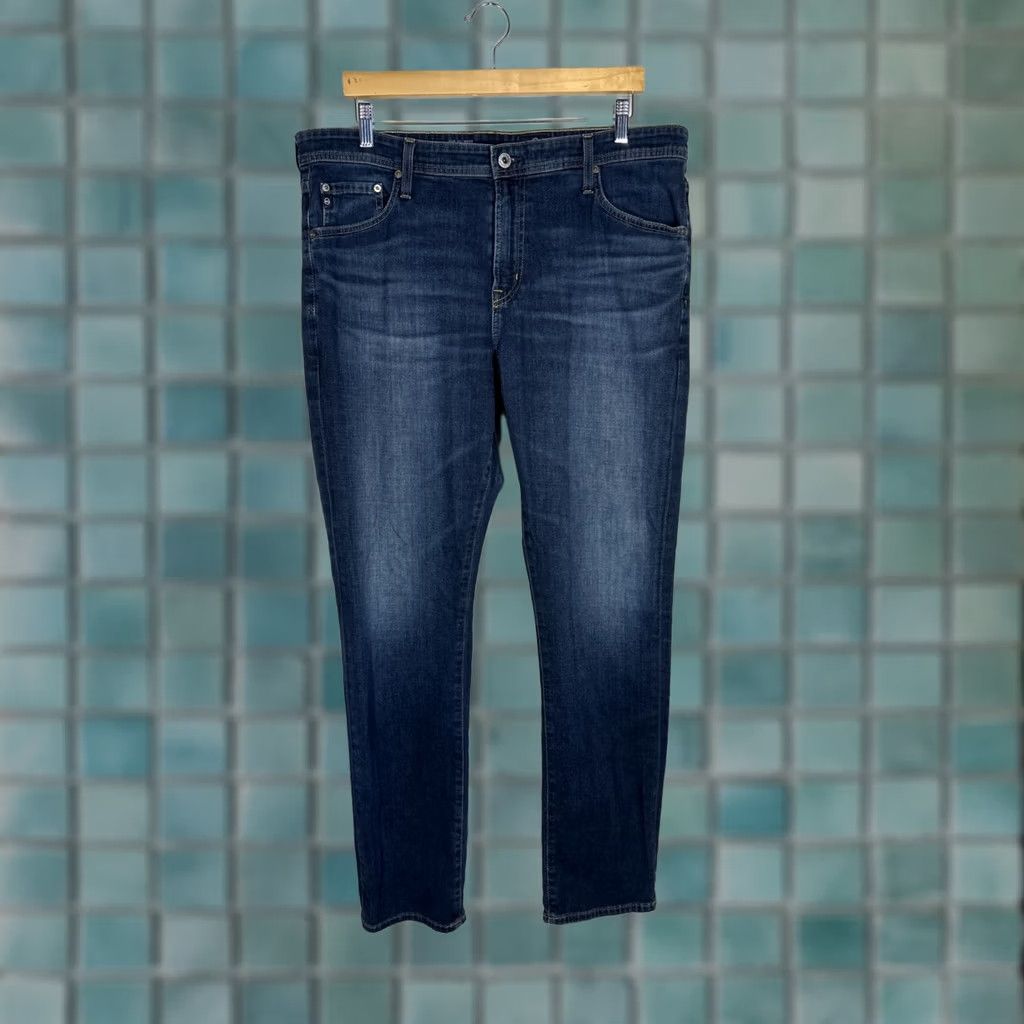 Denime AG Denim 360 The Everett Slim Straight Jeans 38x32 Mens Blue Size US 38 / EU 54 - 1 Thumbnail