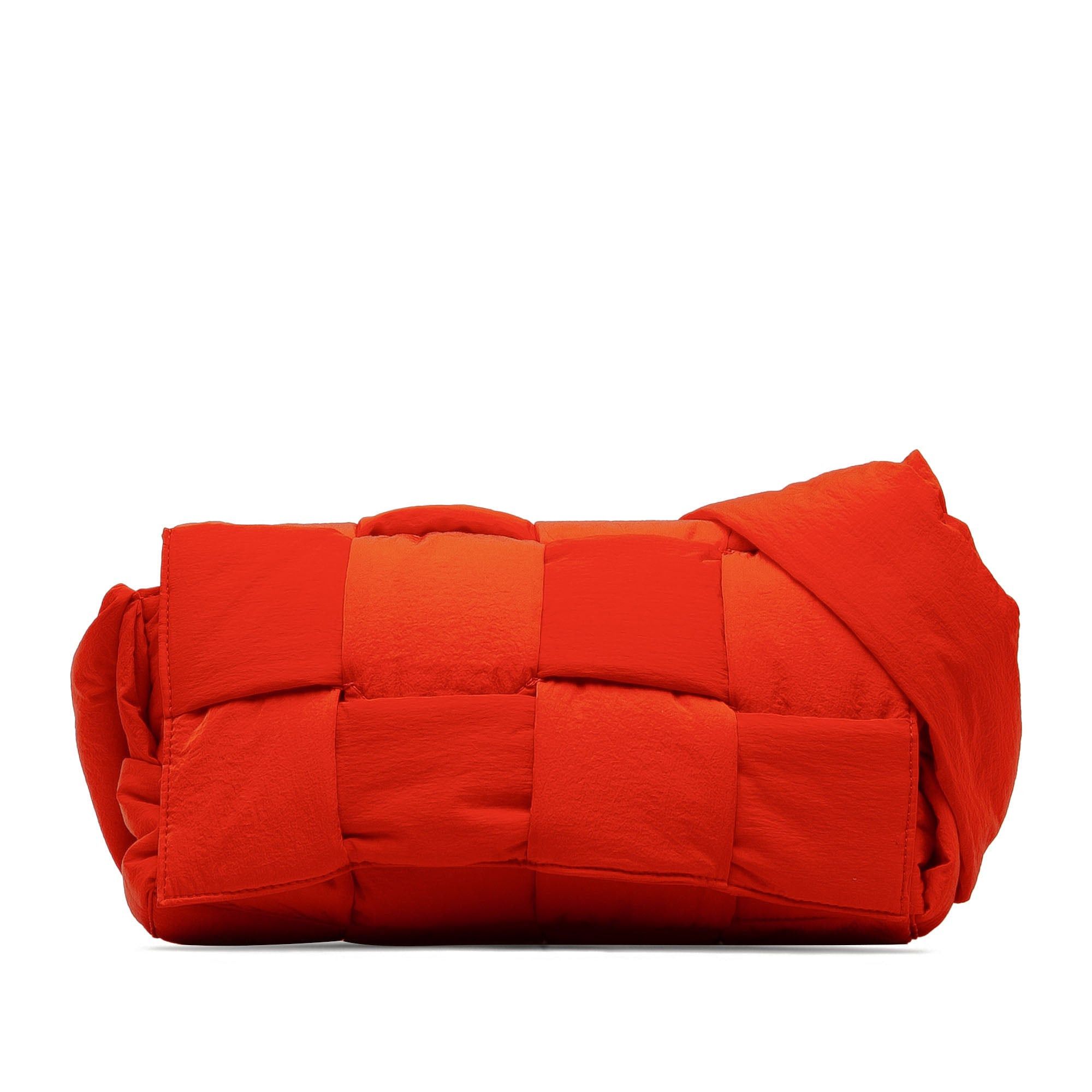 Bottega Veneta Red Intrecciato Padded Tech Cassette Crossbody Bag, Women's
