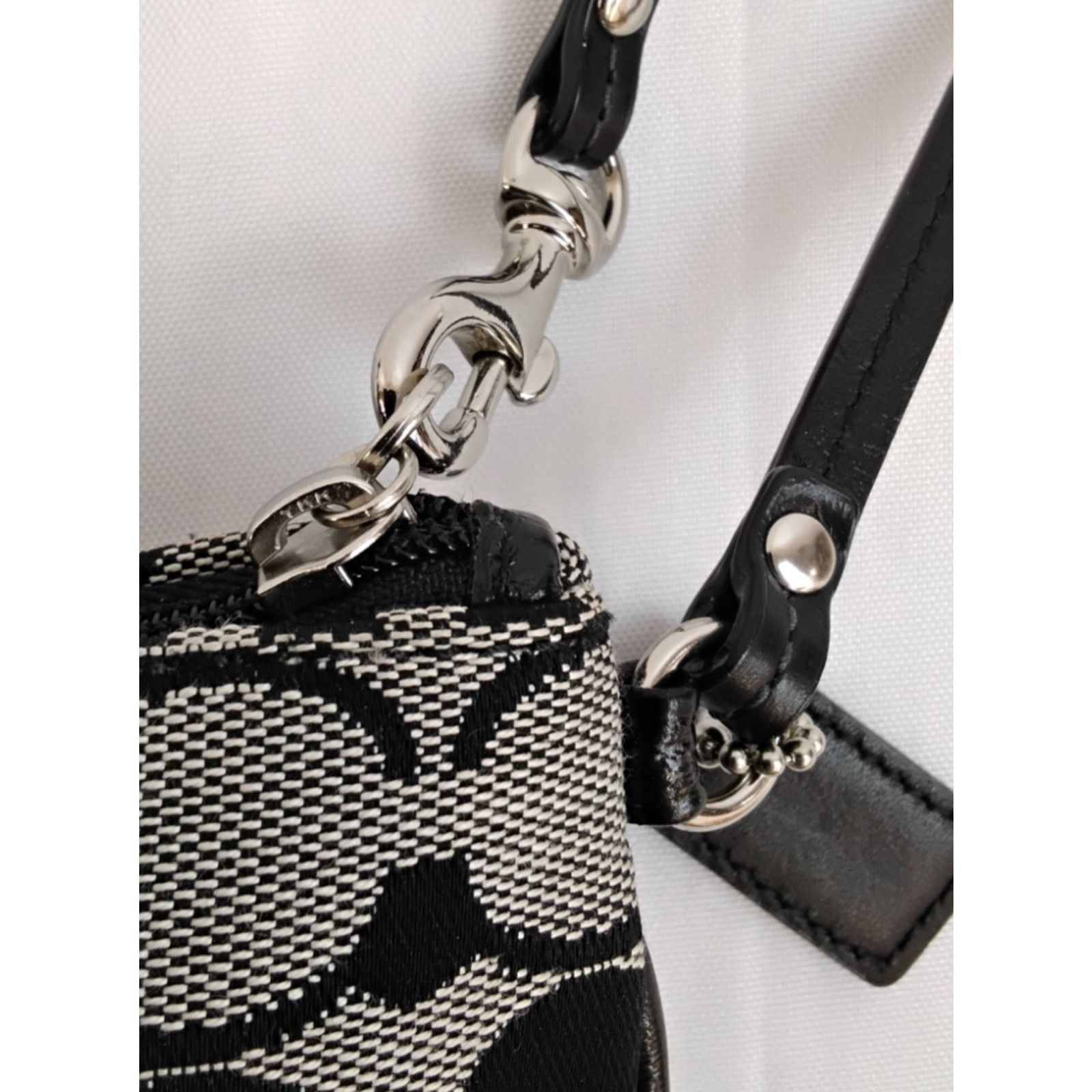 Coach Coach Wristlet Clutch Signature C Black Leather Trim Size ONE SIZE - 6 Thumbnail