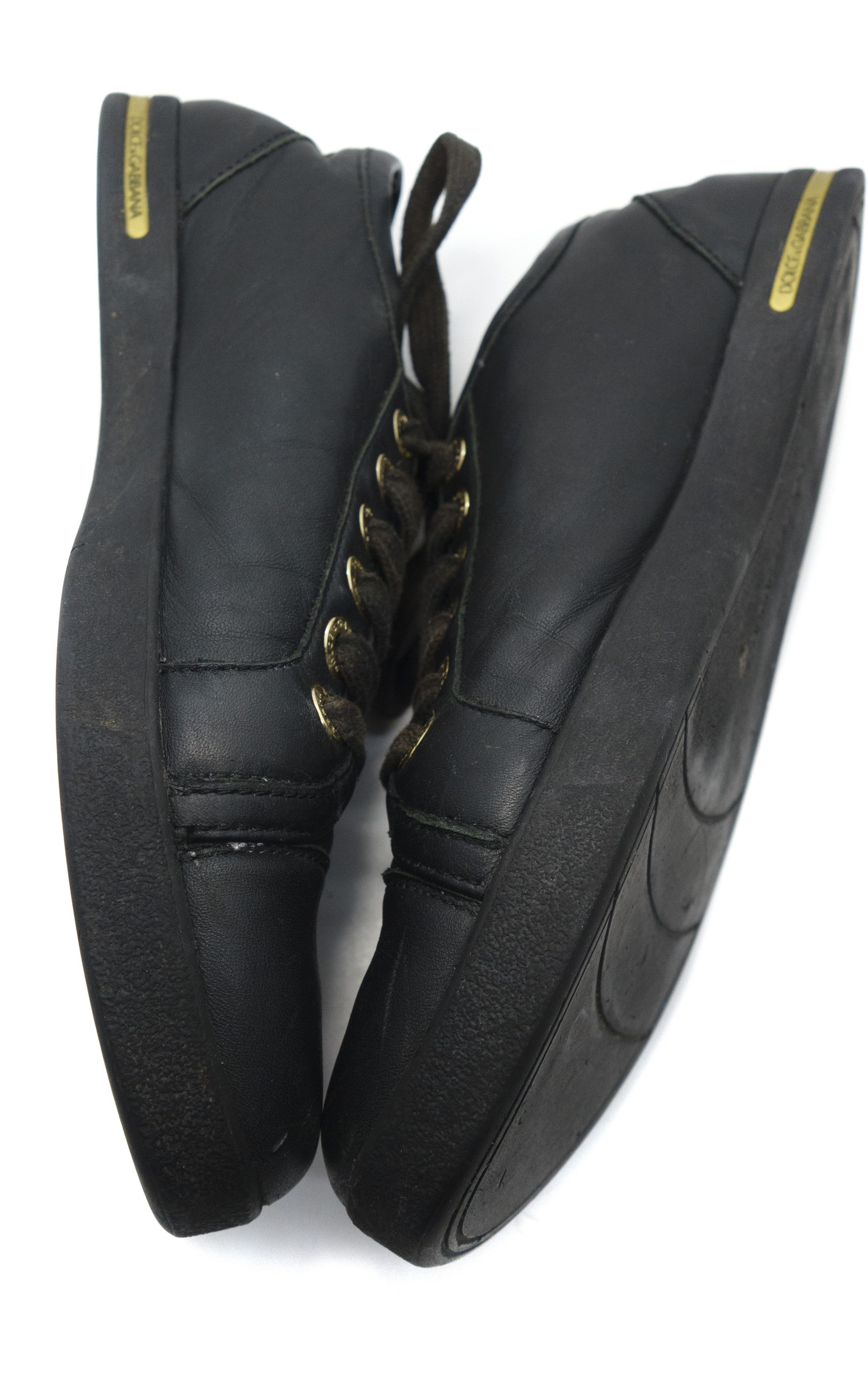 Dolce & Gabbana 00S Metal Logo Leather Low Sneakers Vintage Size US 7.5 / EU 40-41 - 6 Thumbnail